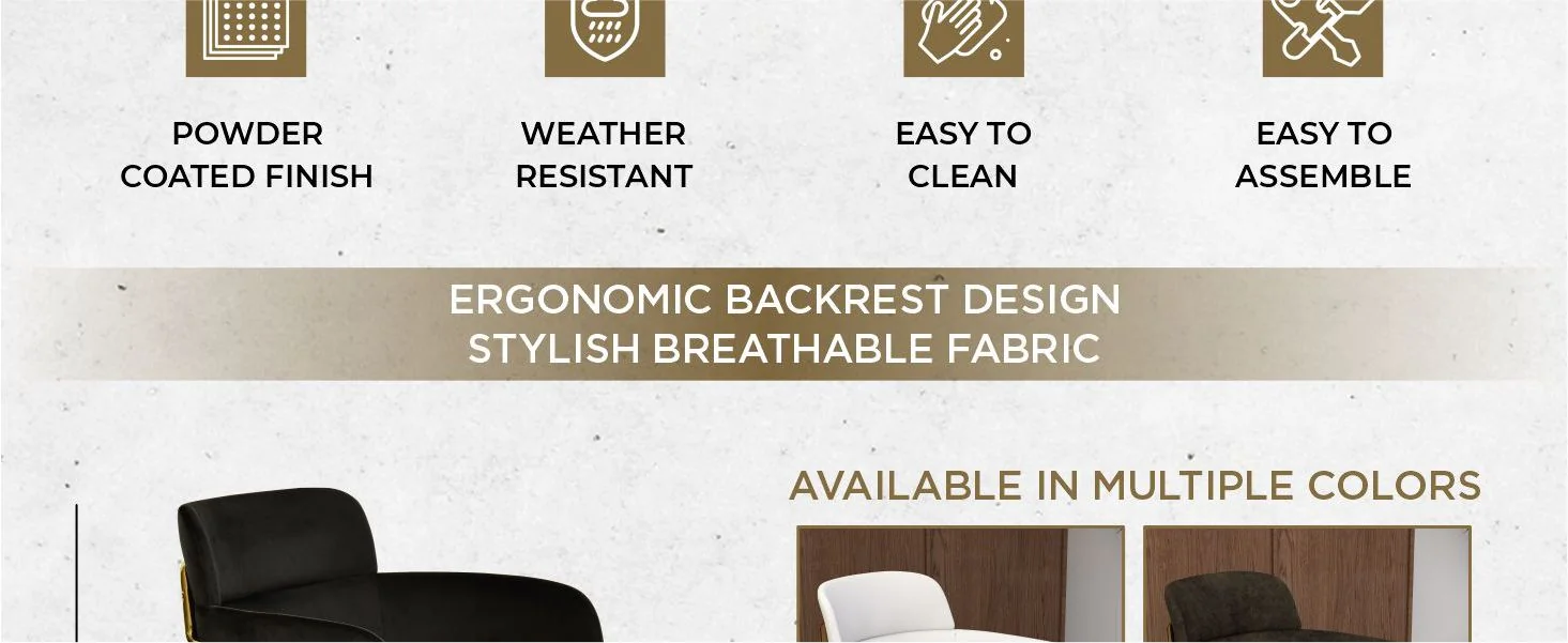 Axis Collection Modern Gold Dining Chair in Black