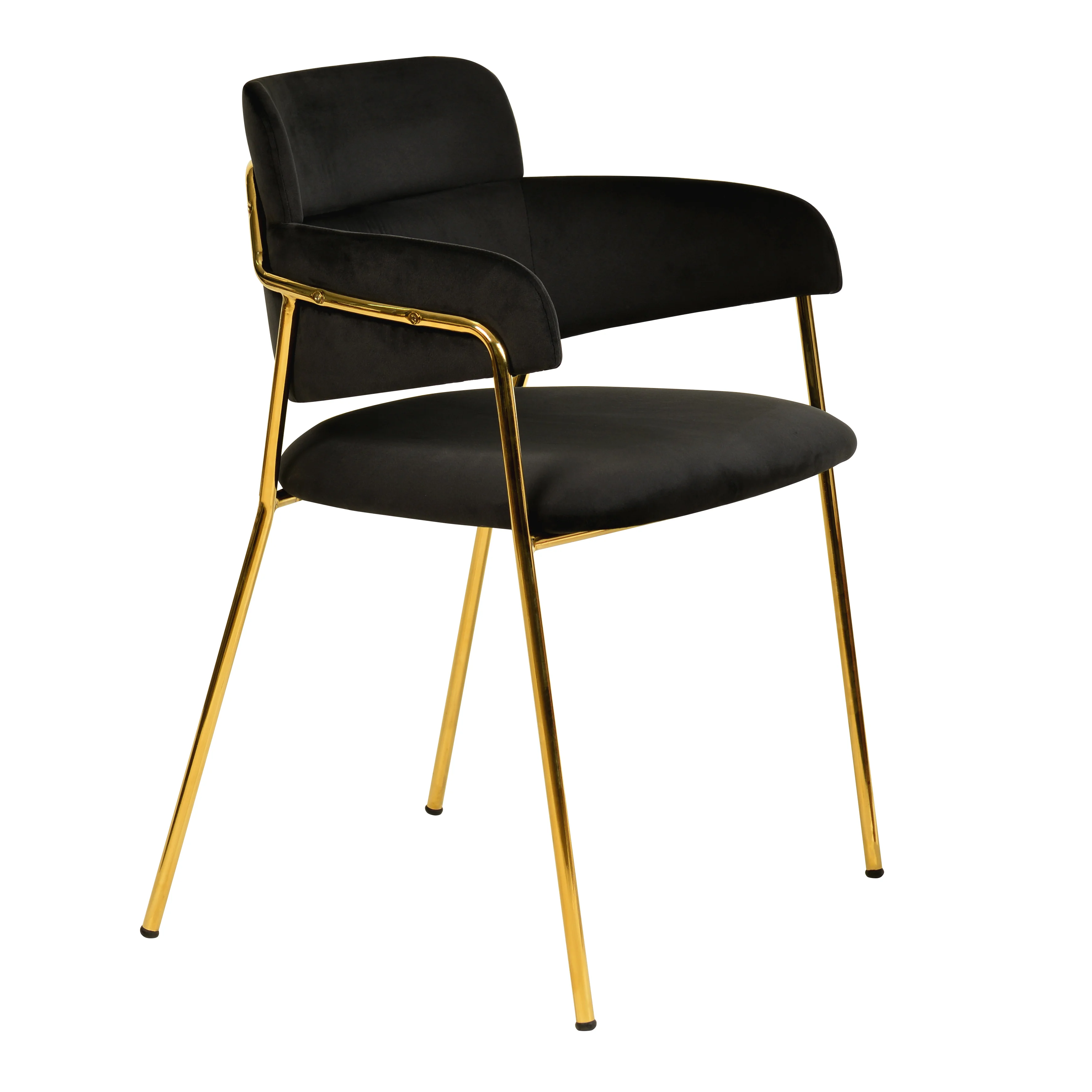 Axis Collection Modern Gold Dining Chair in Black