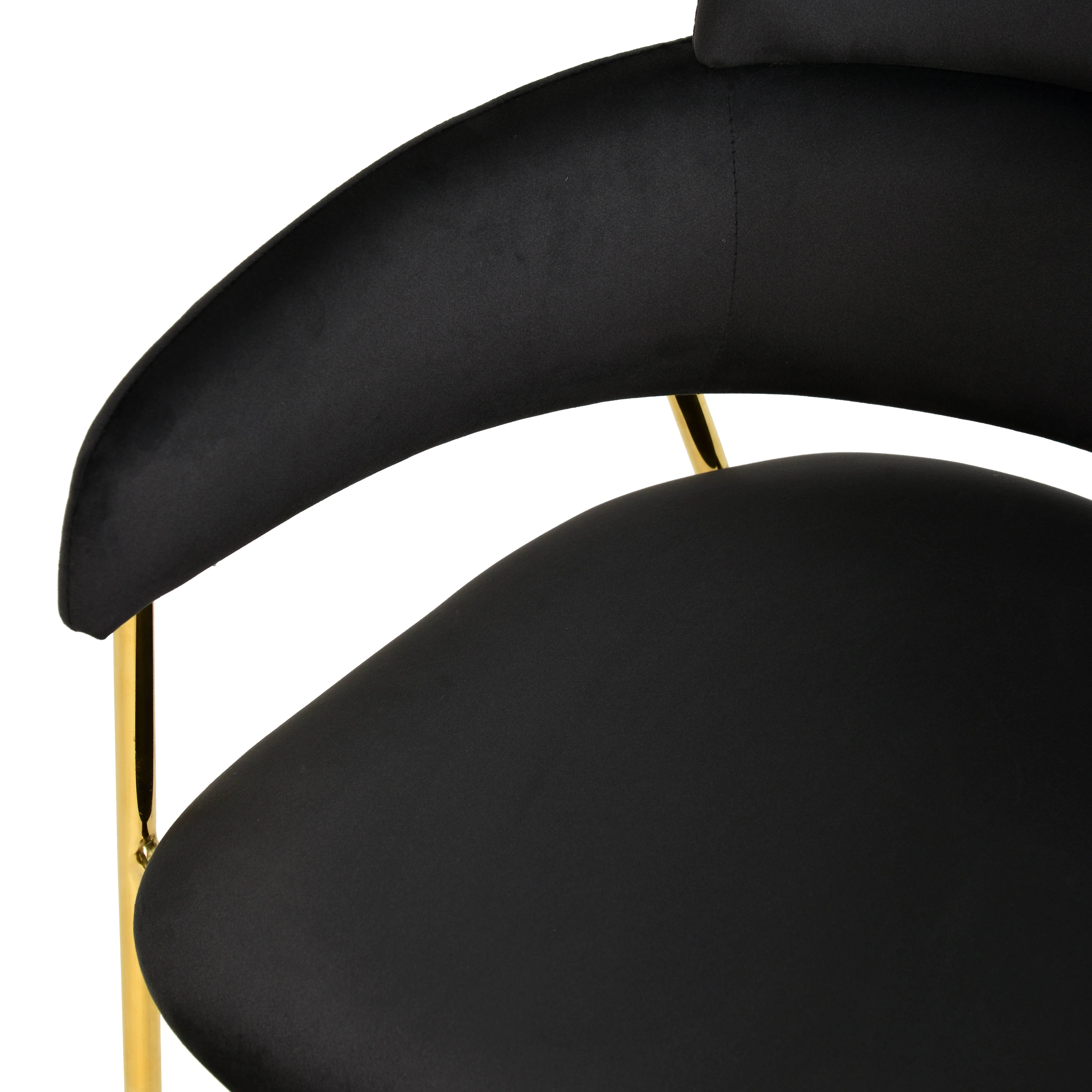 Axis Collection Modern Gold Dining Chair in Black - Set of 2
