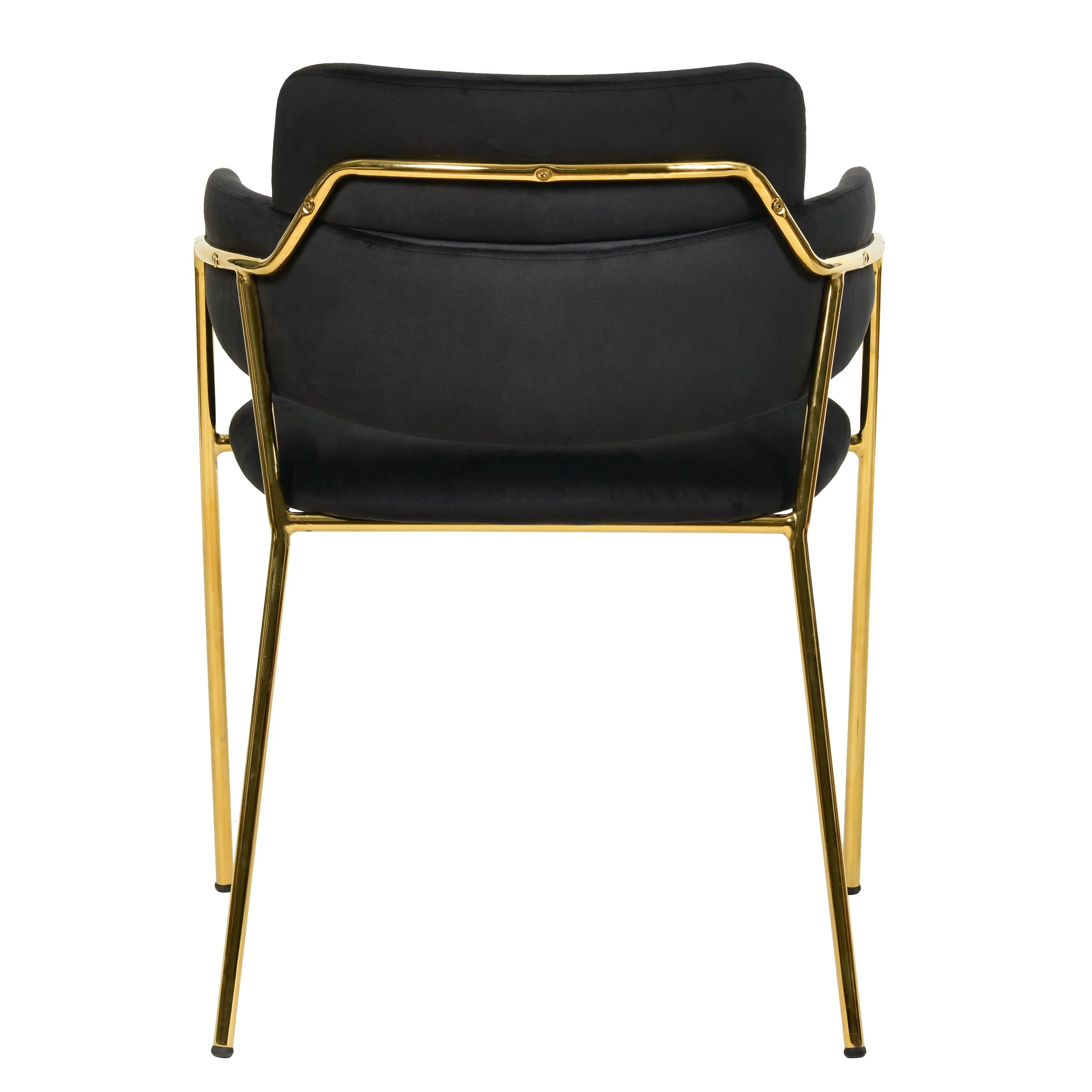 Axis Collection Modern Gold Dining Chair in Black - Set of 4