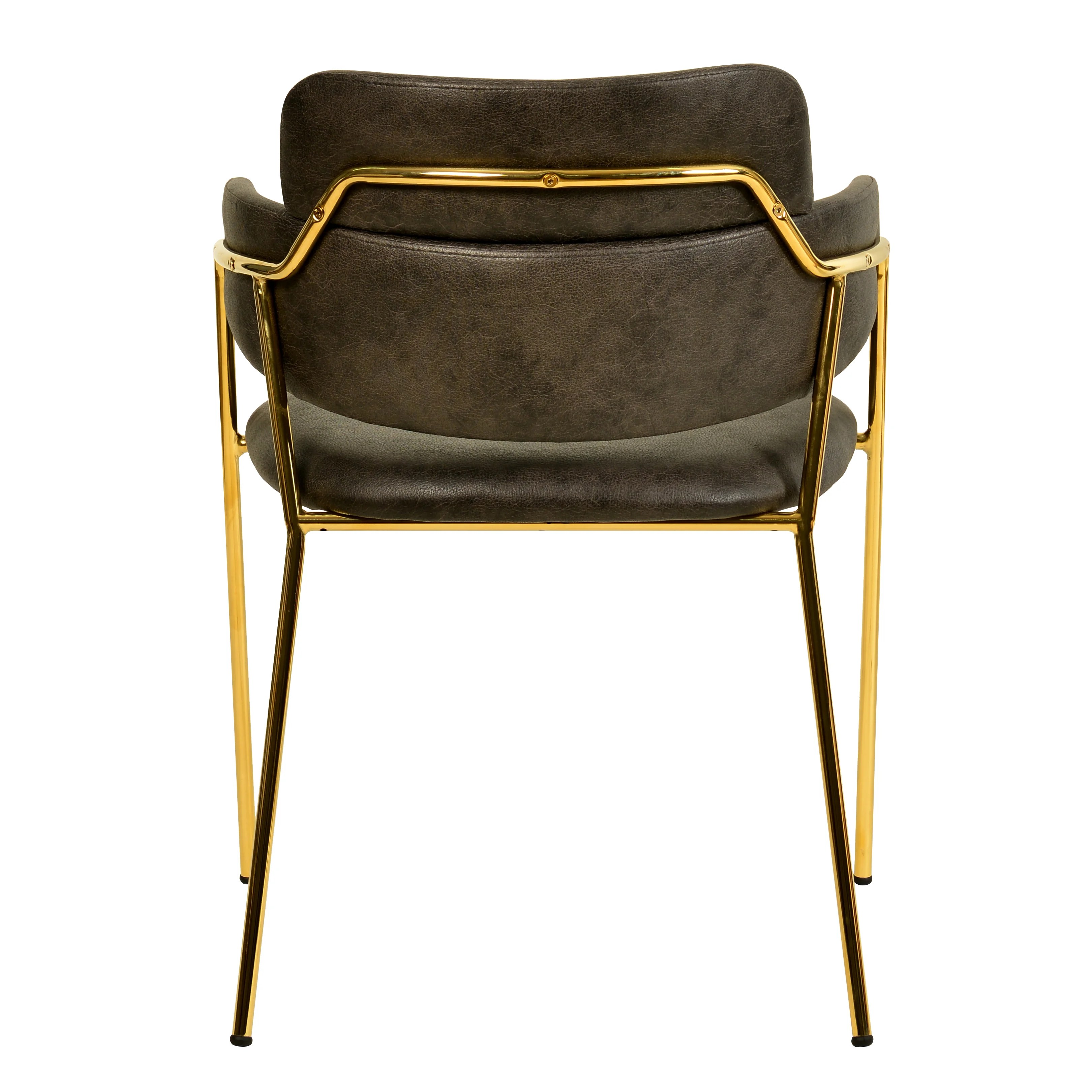 Axis Collection Modern Gold Dining Chair in Charcoal