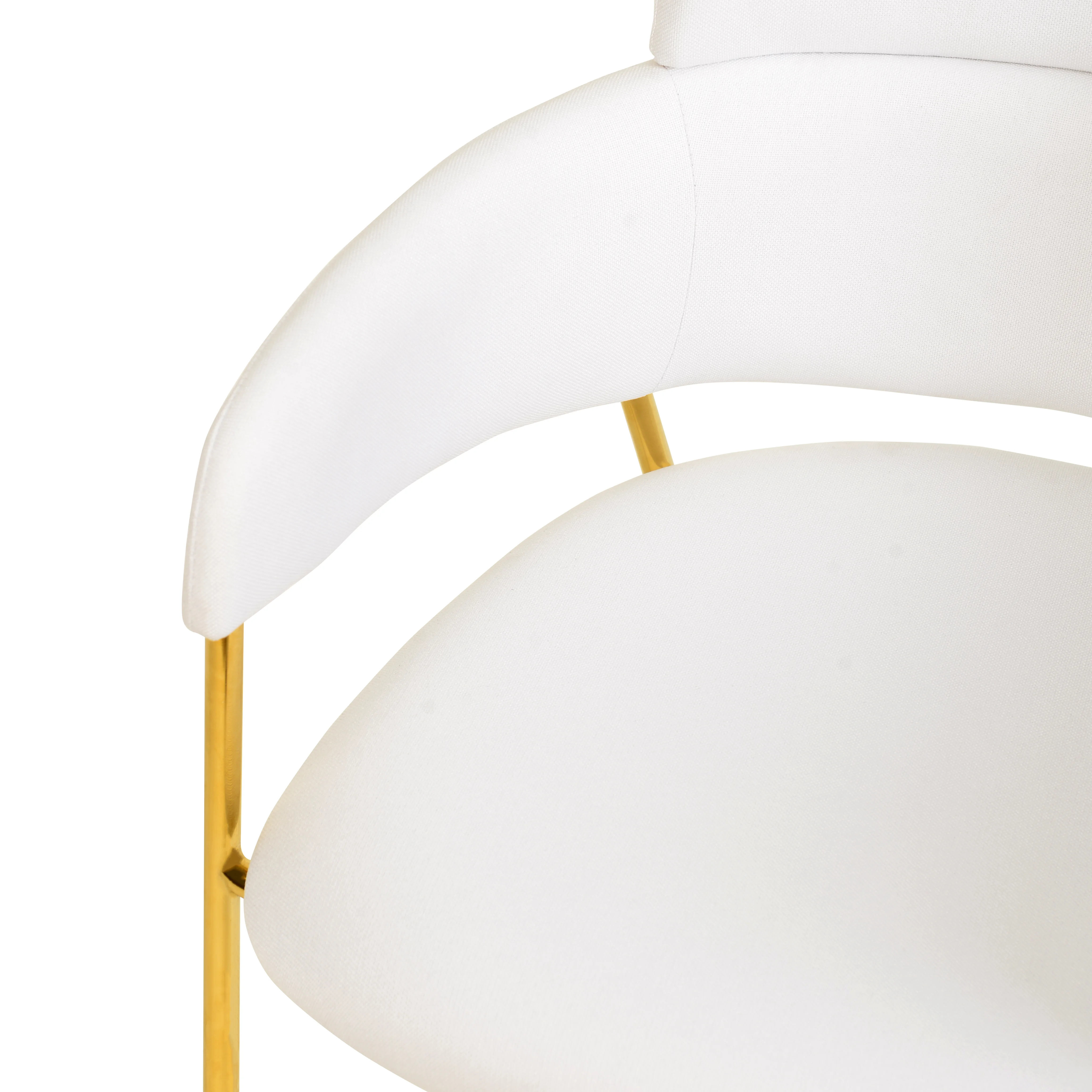 Axis Collection Modern Gold Dining Chair in White