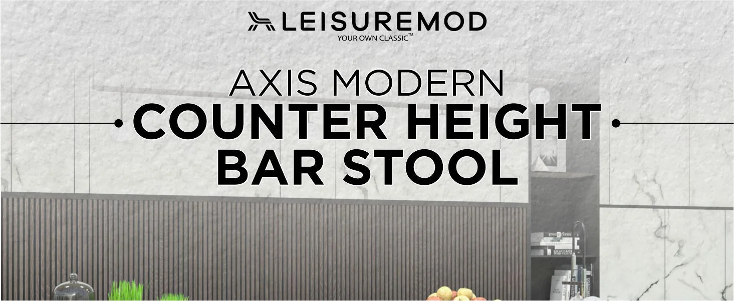 Axis Collection Modern Gold Bar height Chair in Biege