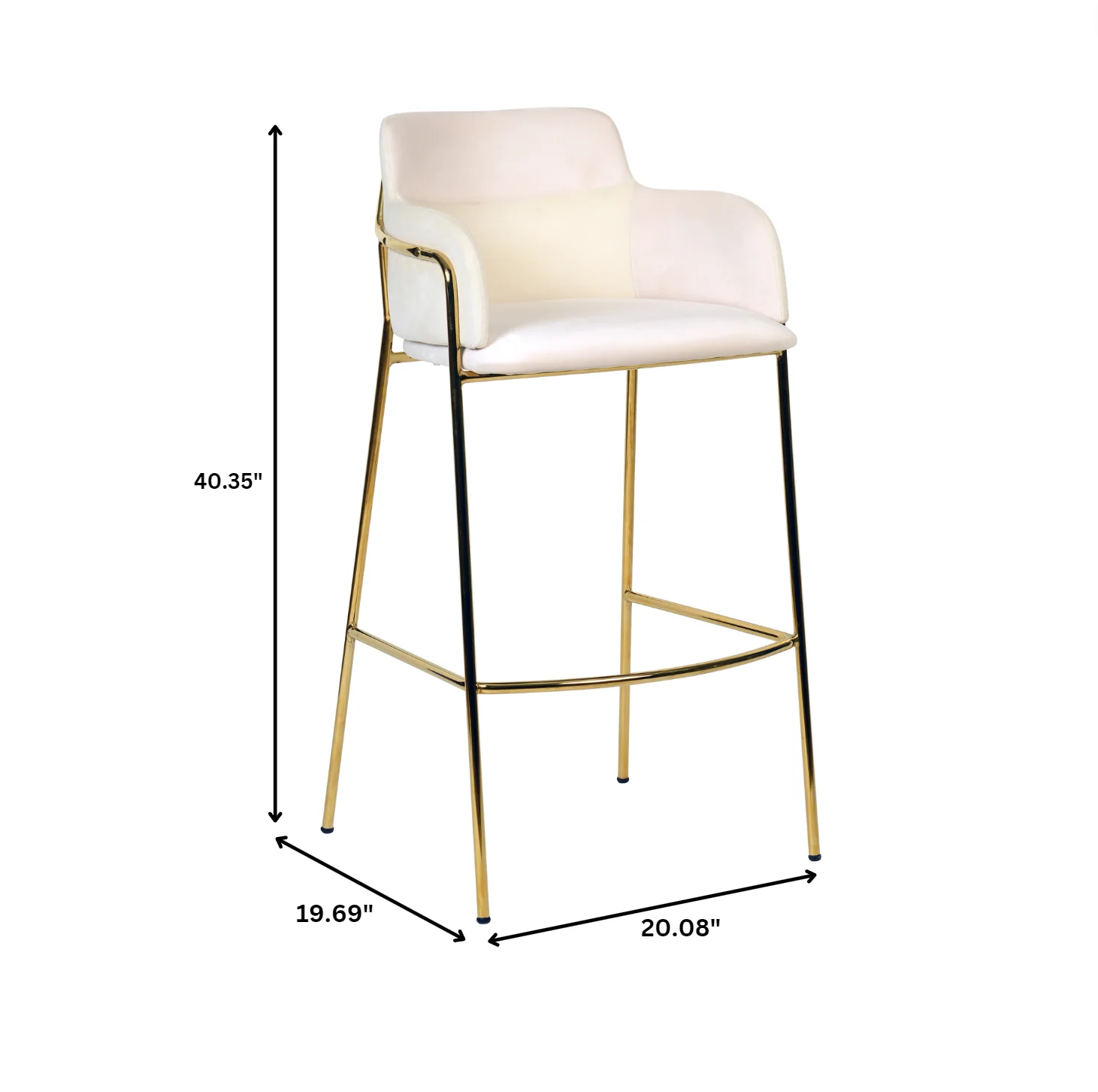 Axis Collection Modern Gold Bar height Chair in Biege