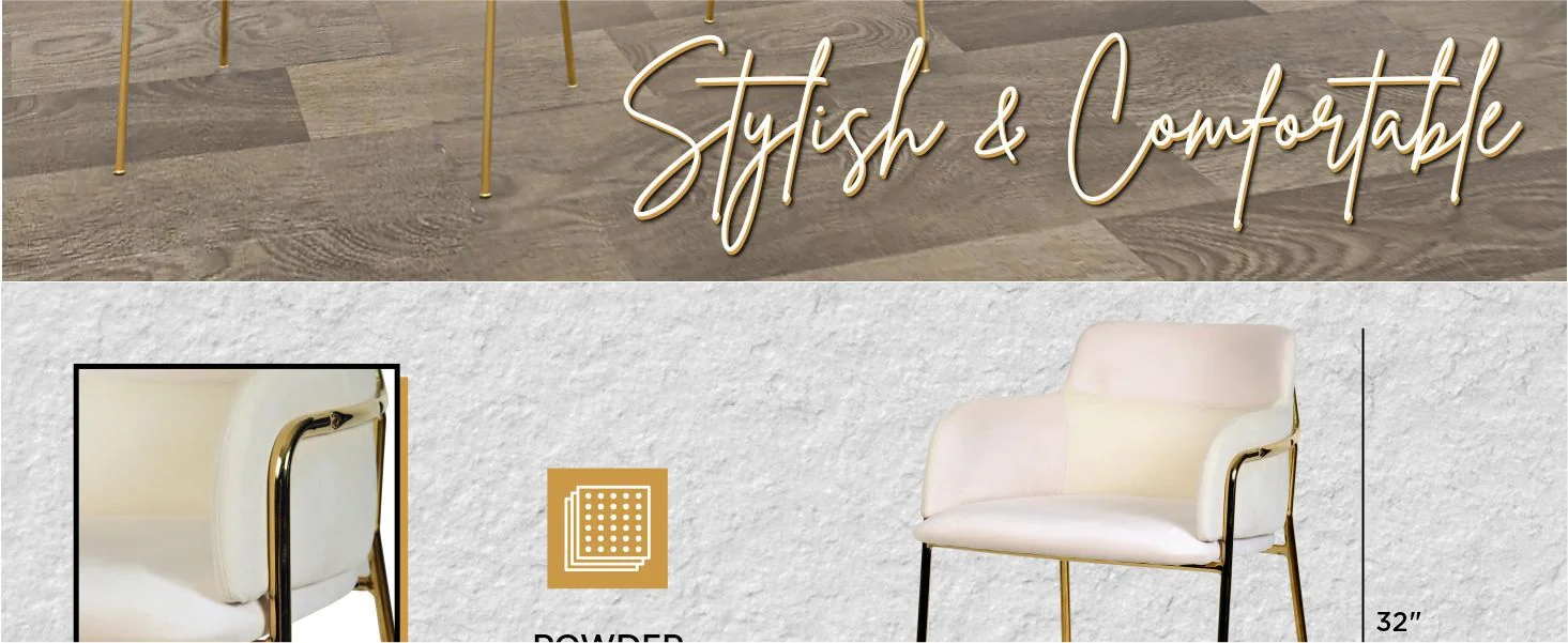 Axis Collection Modern Gold Bar height Chair in Biege