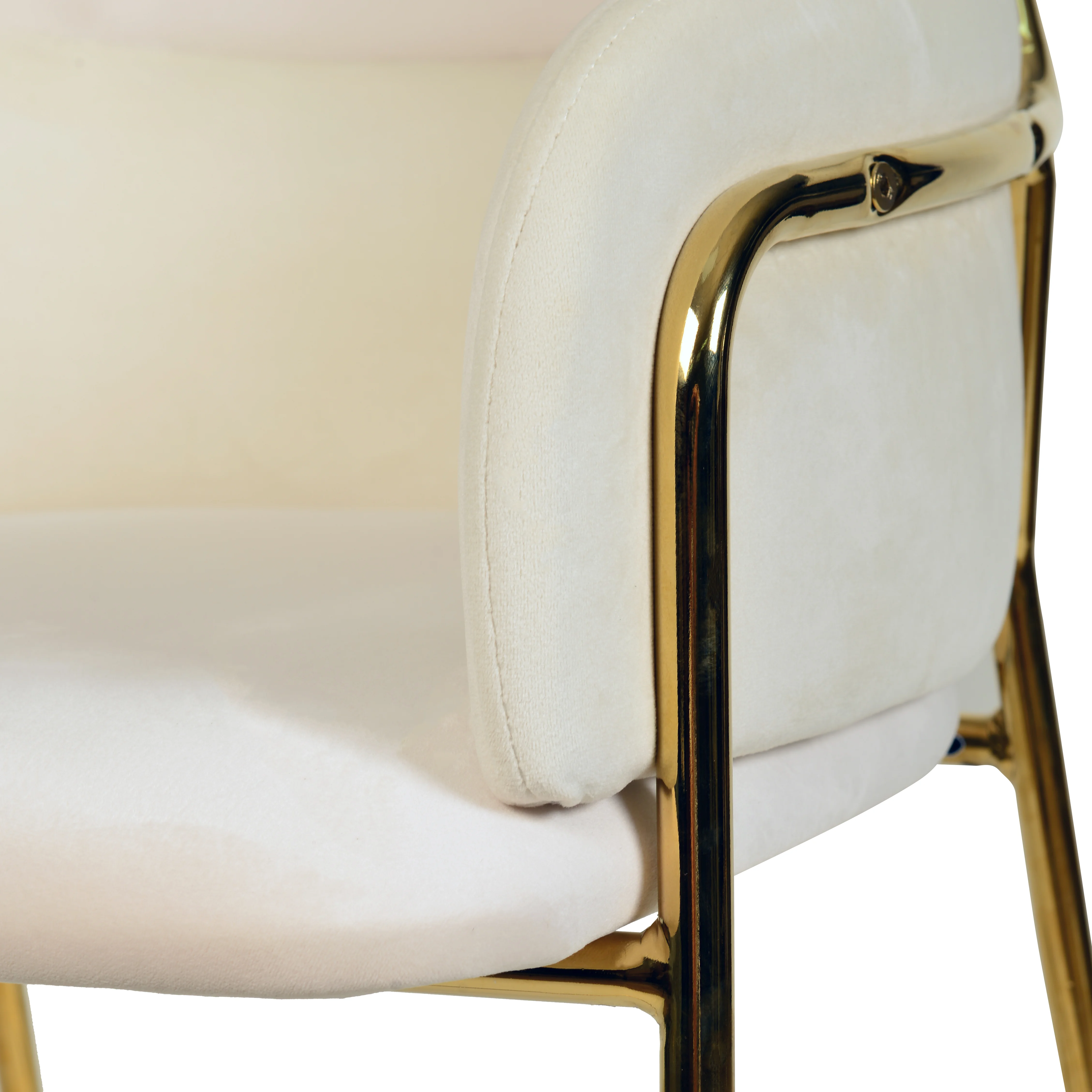 Axis Collection Modern Gold Bar height Chair in Biege