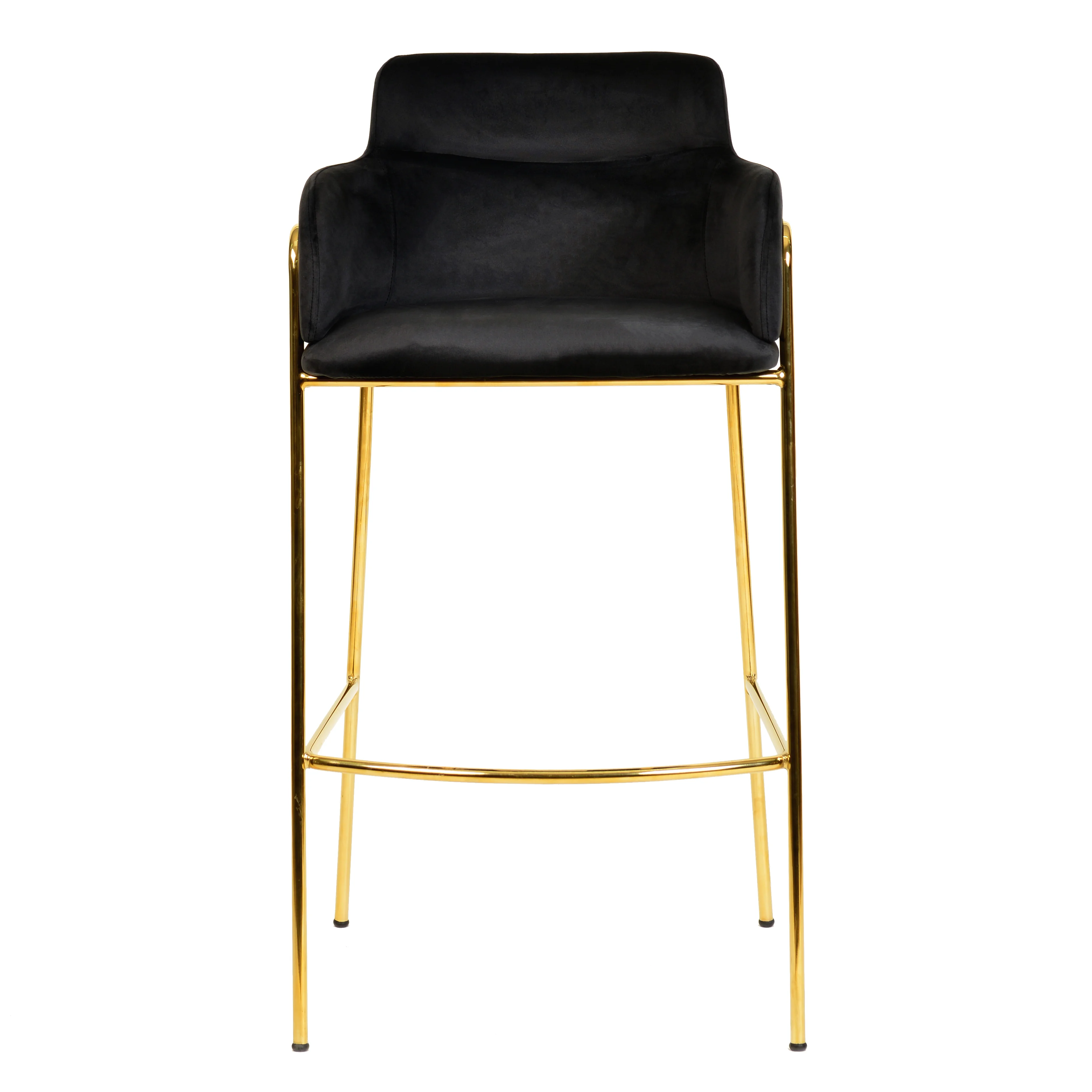 Axis Collection Modern Gold Bar height Chair in Black