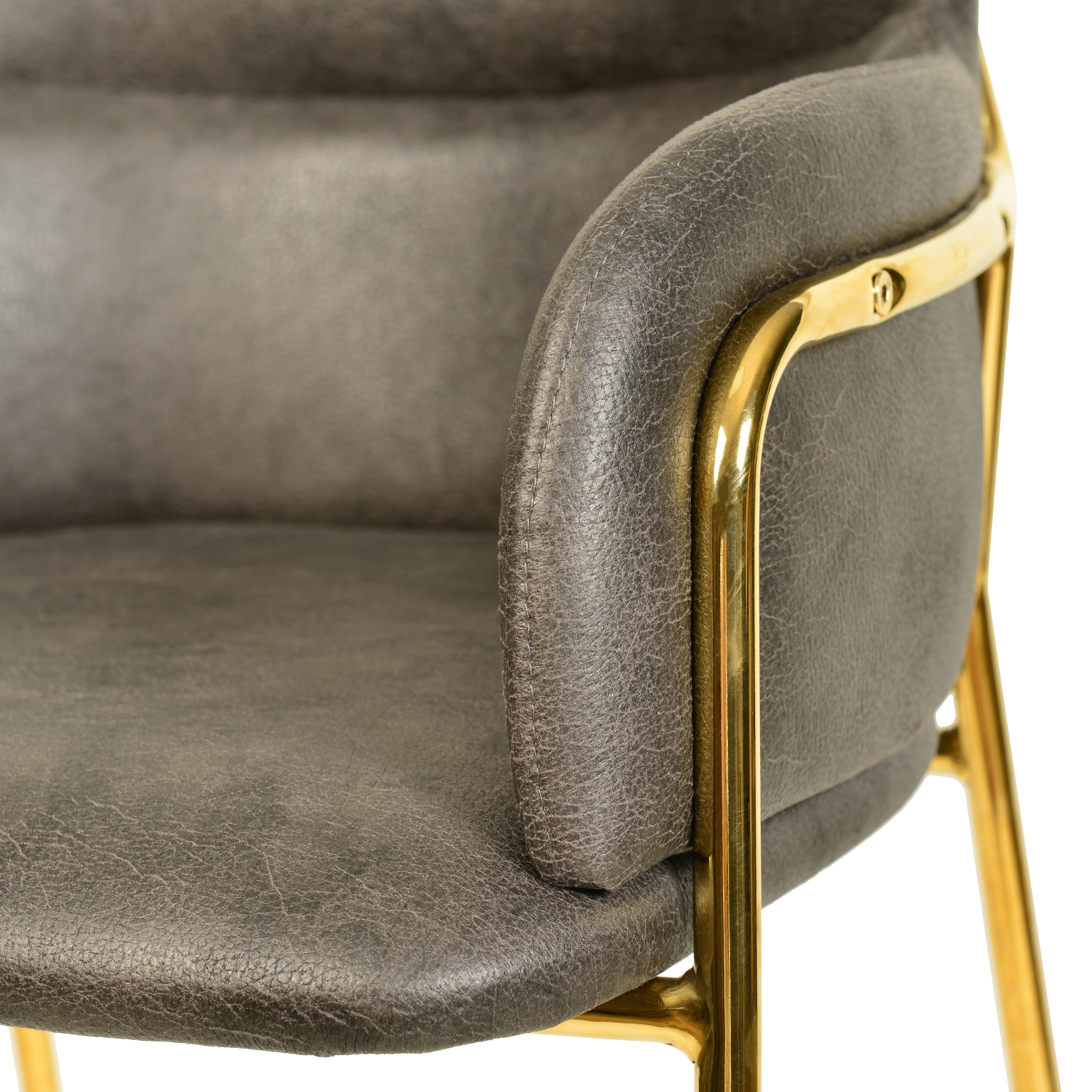 Axis Collection Modern Gold Bar height Chair in Charcoal