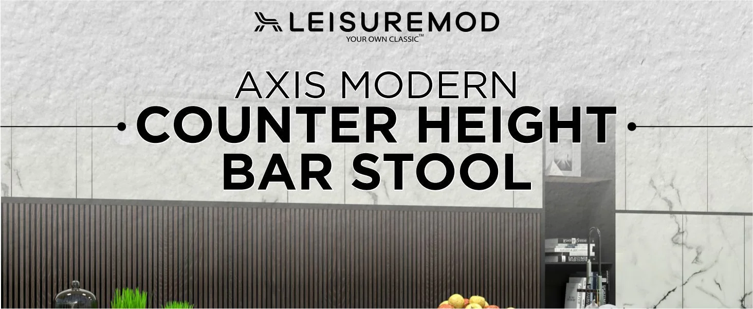 Axis Collection Modern Gold Bar height Chair in Charcoal