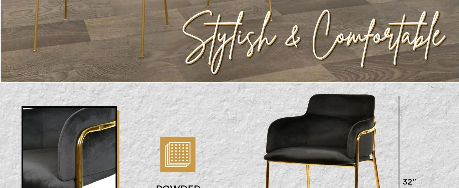 Axis Collection Modern Gold Bar height Chair in Charcoal