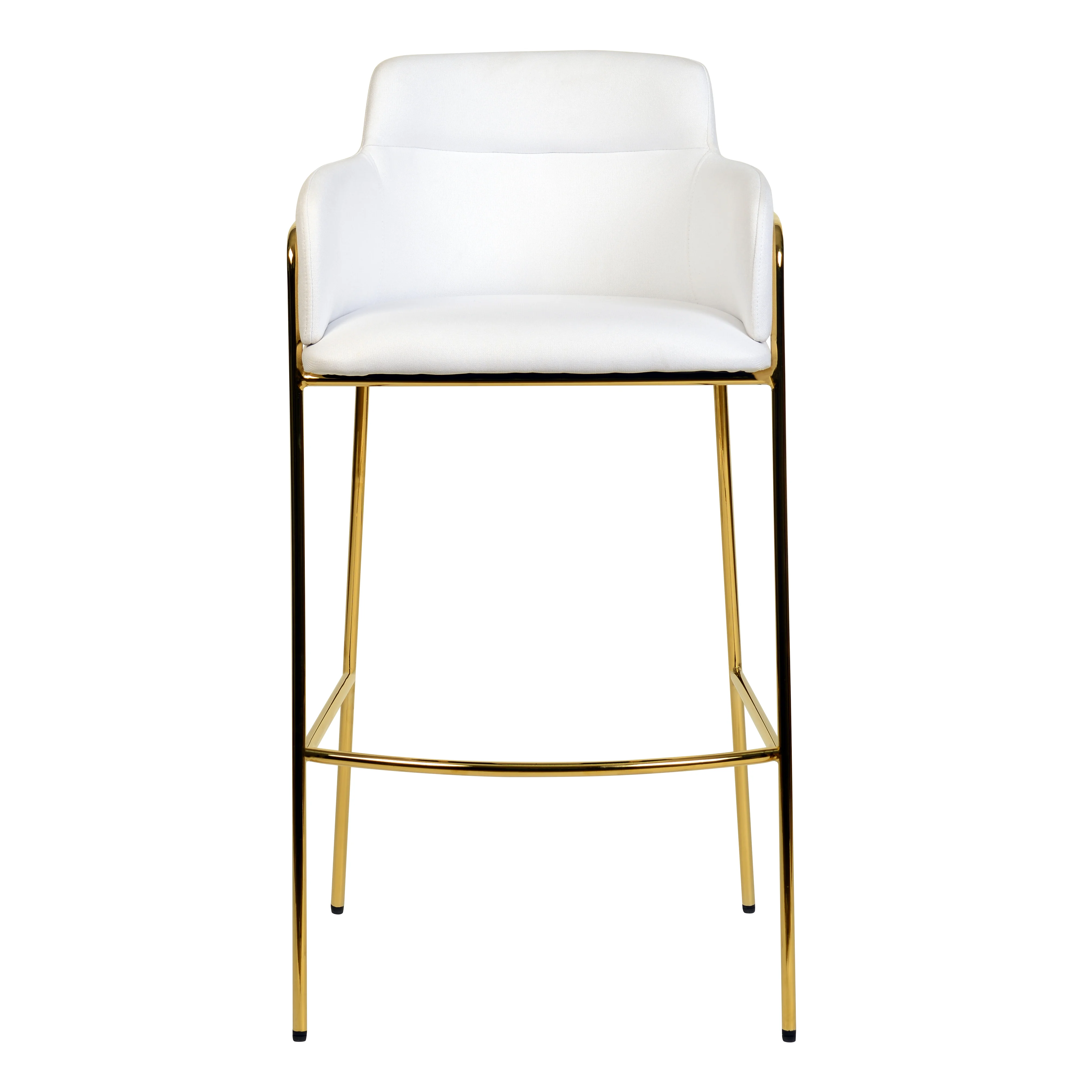 Axis Collection Modern Gold Bar height Chair in White