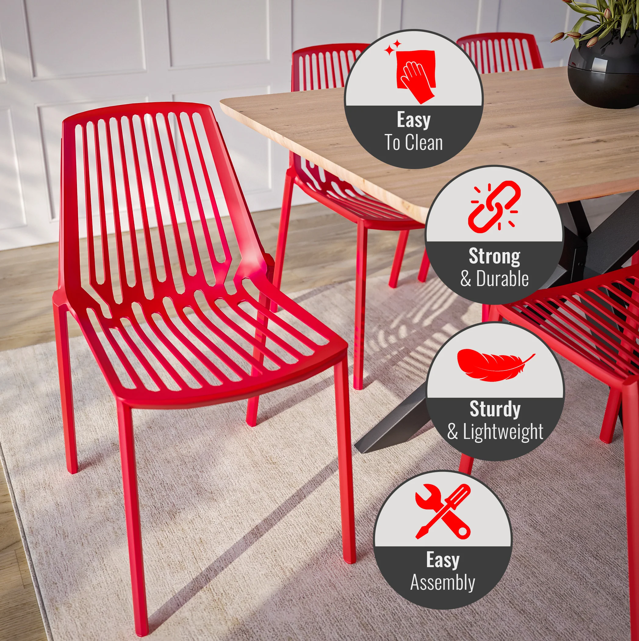 Acken Plastic Stackable Dining Chair