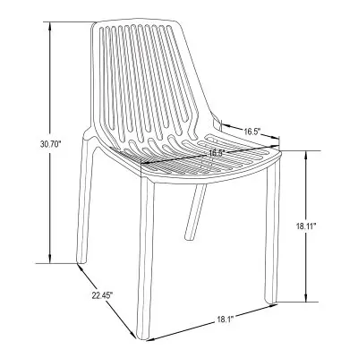 Acken Plastic Stackable Dining Chair