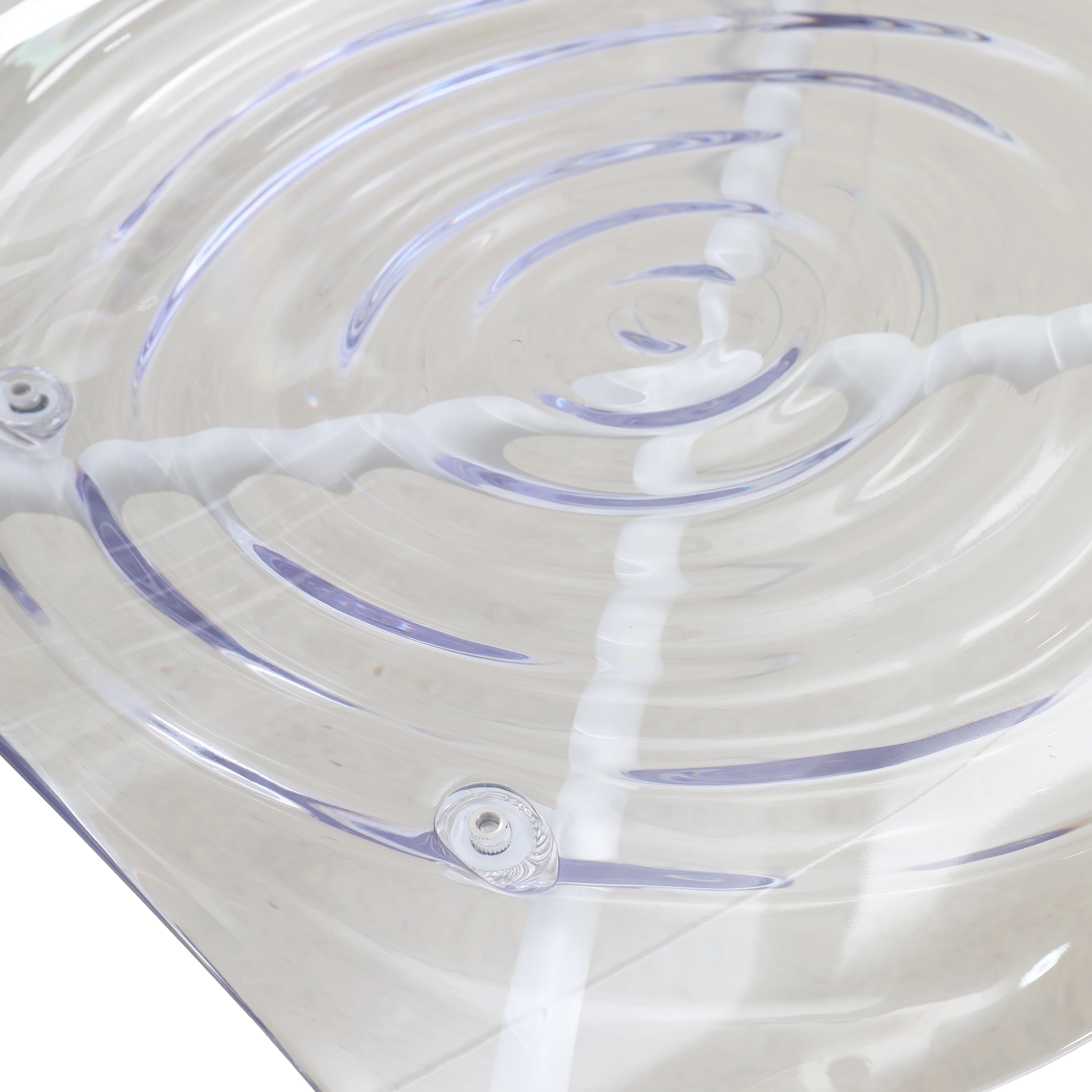 Astor Water Ripple Design Dining Chair in White Base Clear Seat Set of 2