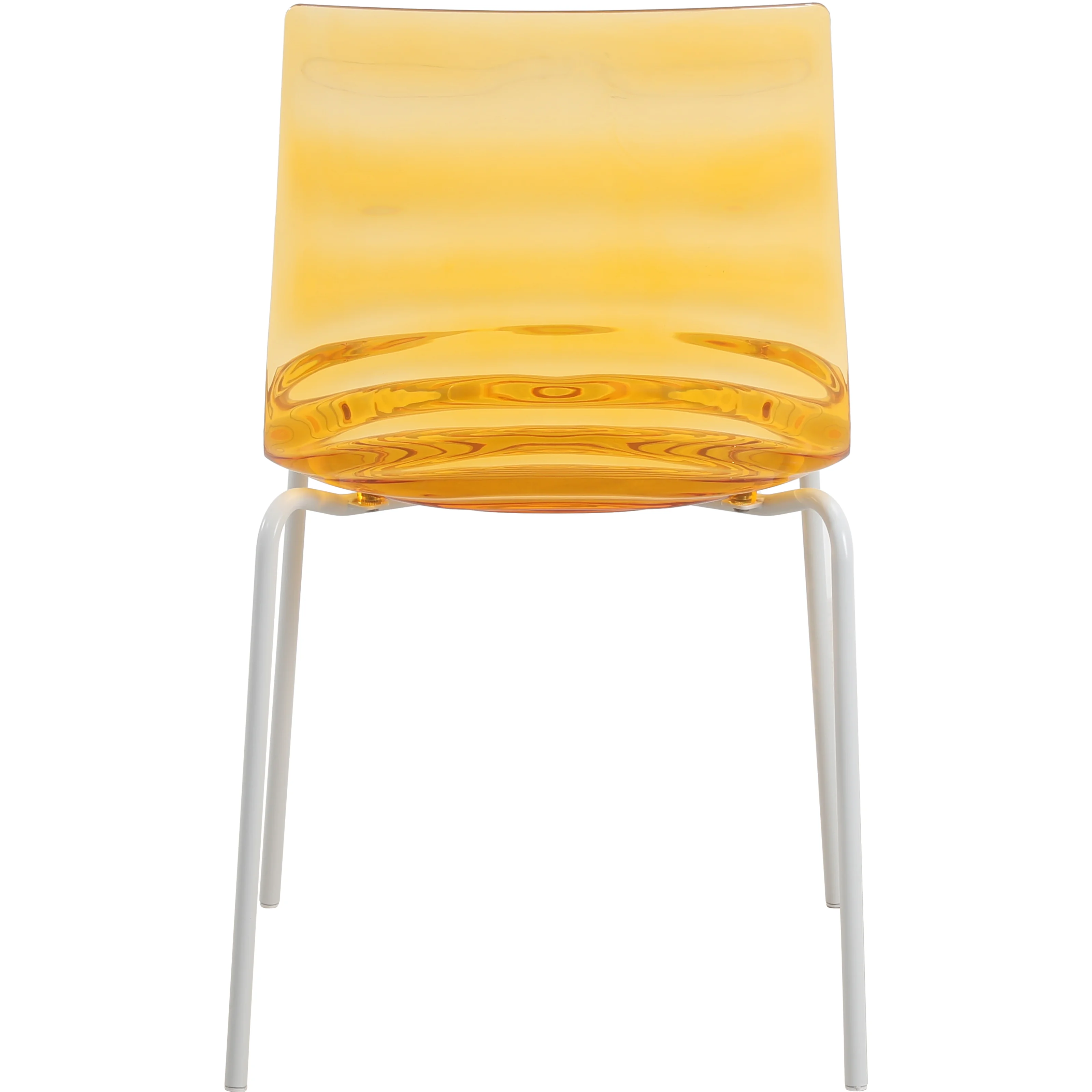 Astor Water Ripple Design Dining Chair in White Base Orange Seat