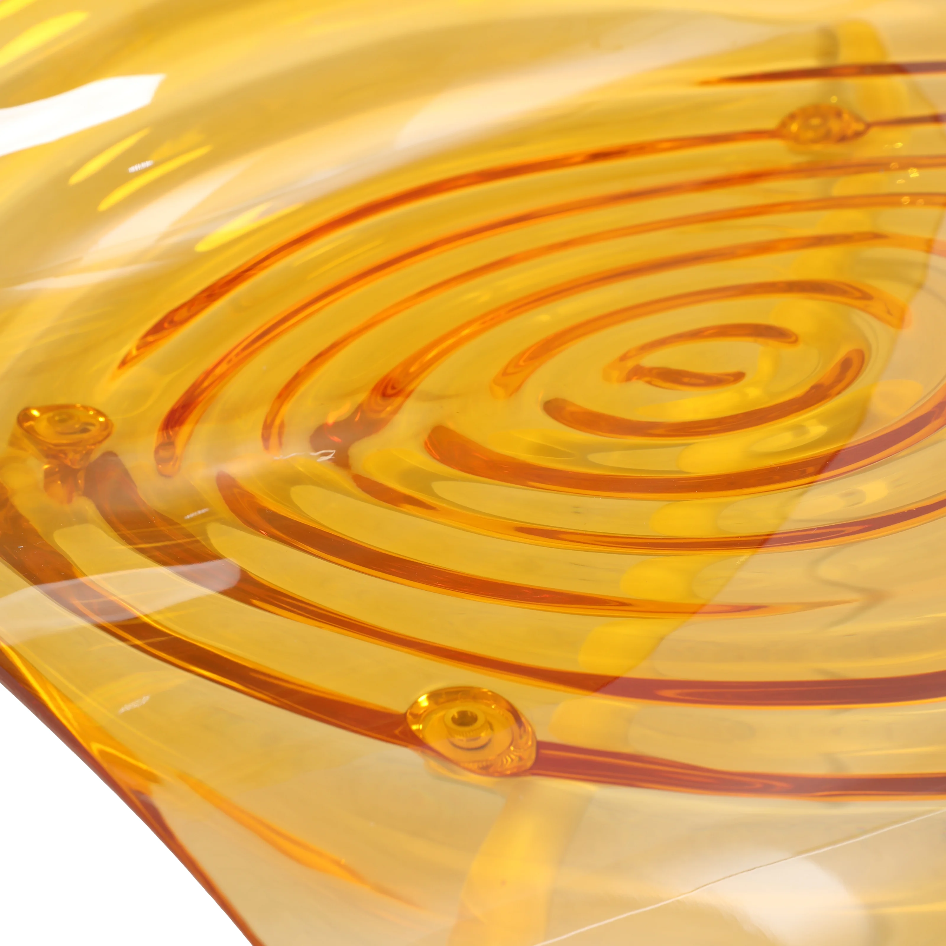 Astor Water Ripple Design Dining Chair in White Base Orange Seat Set of 2