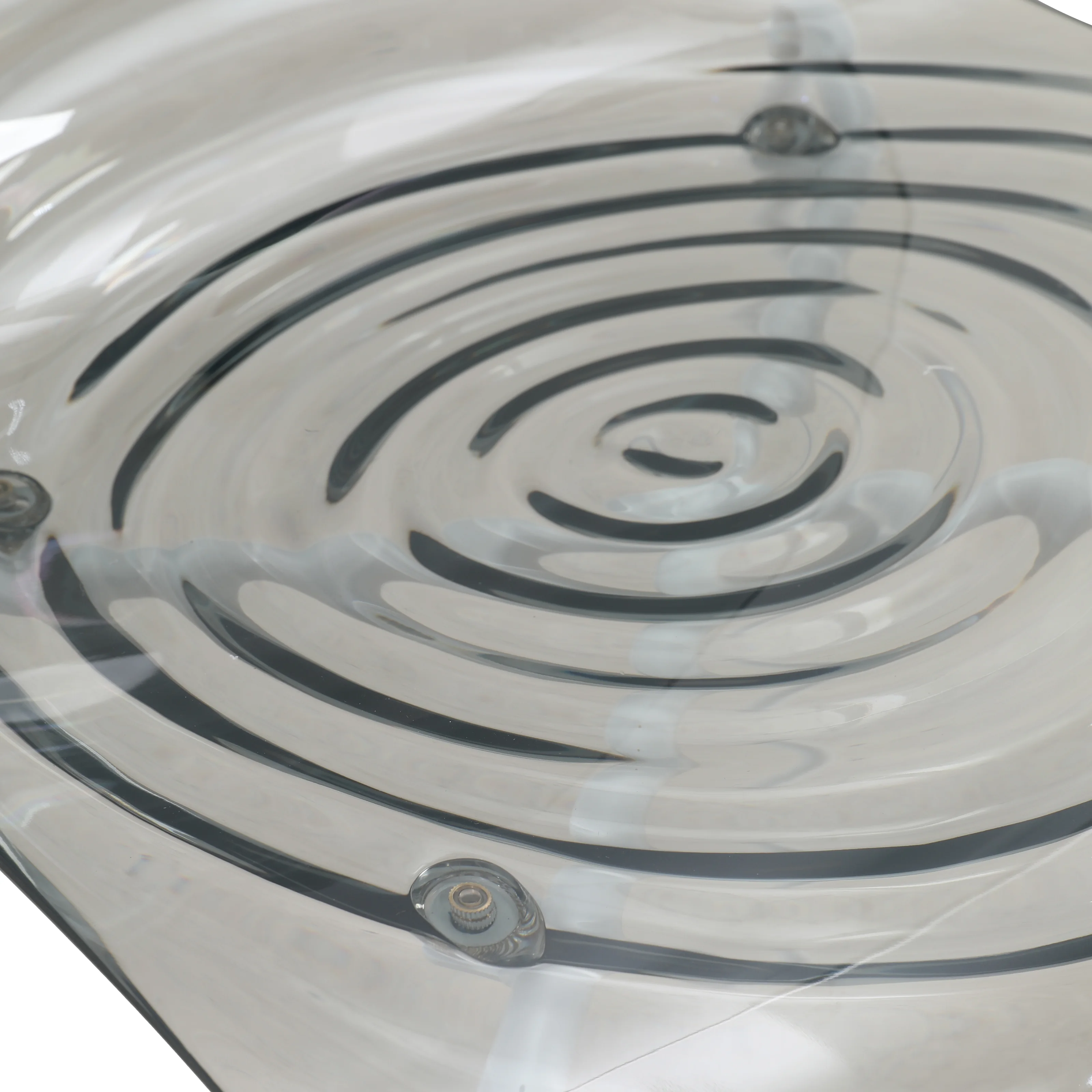 Astor Water Ripple Design Dining Chair in White Base Trans Black Seat