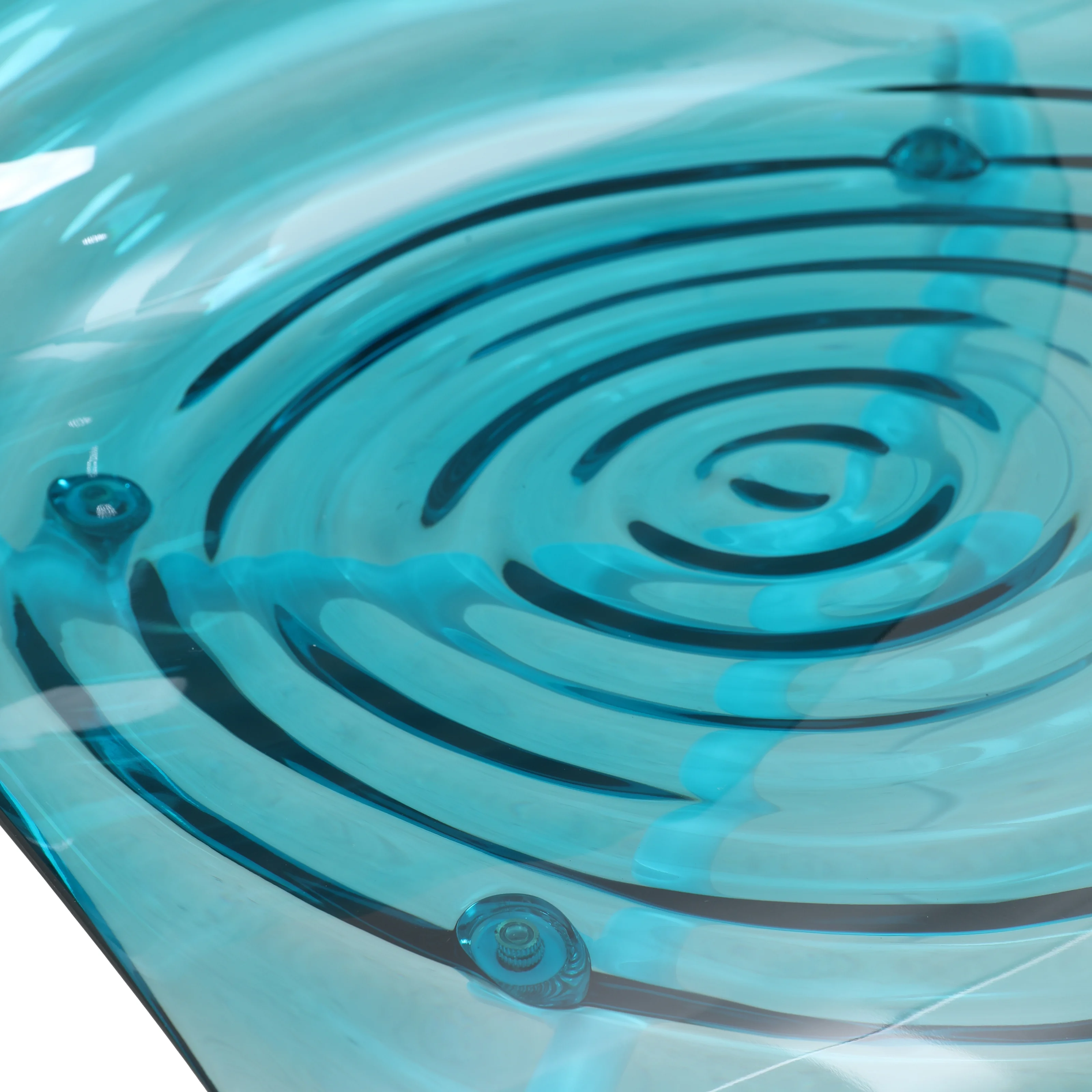 Astor Water Ripple Design Dining Chair in White Base Trans Blue Seat