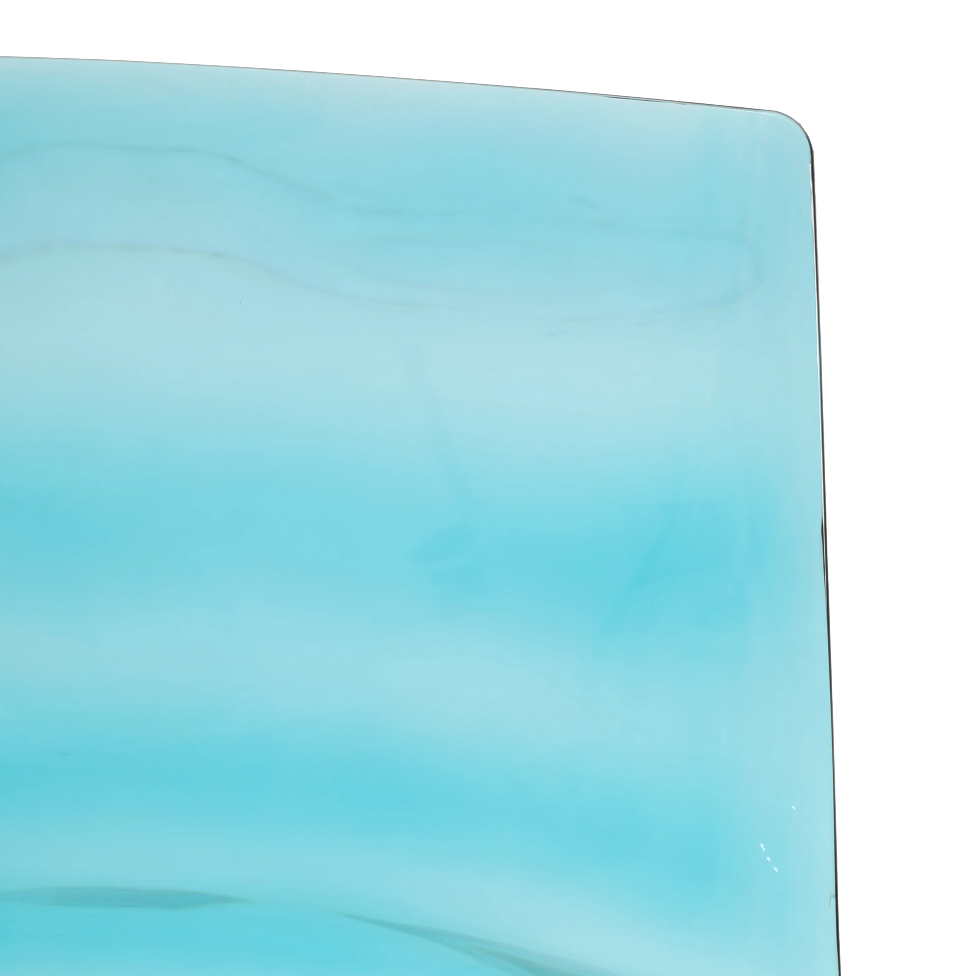 Astor Water Ripple Design Dining Chair in White Base Trans Blue Seat Set of 2