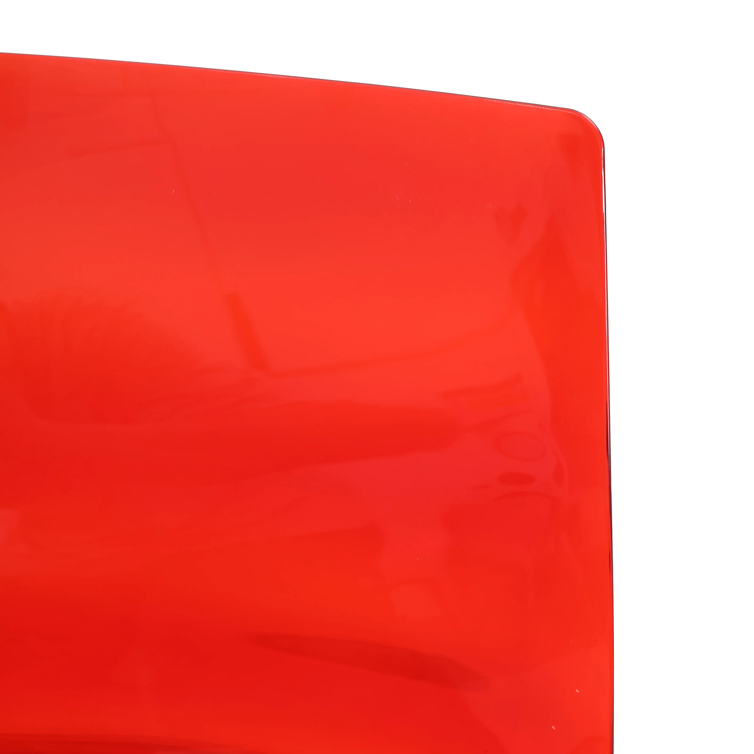 Astor Water Ripple Design Dining Chair in White Base Trans Red Seat Set of 2