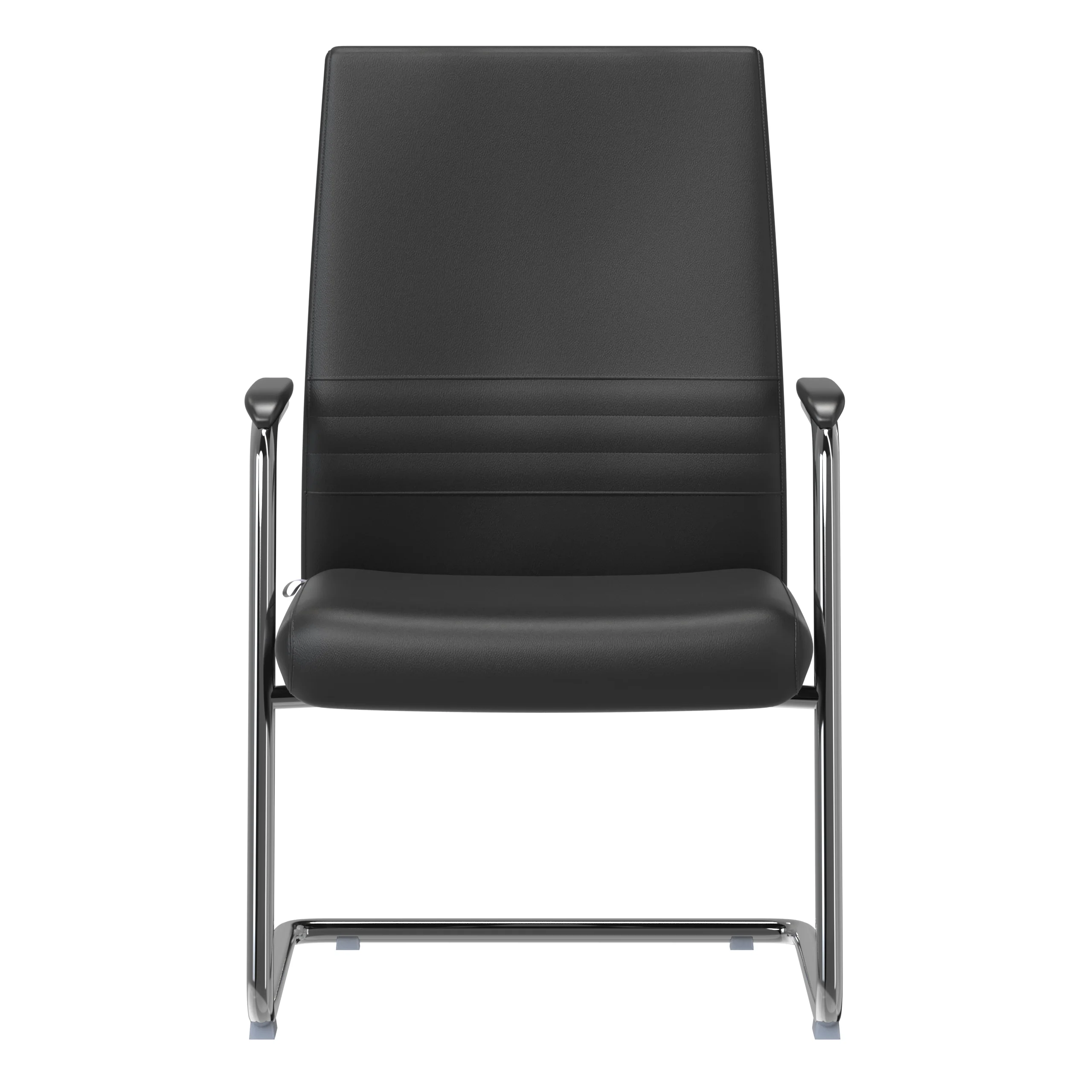 Aleen Series Guest Office Chair In Black Leather