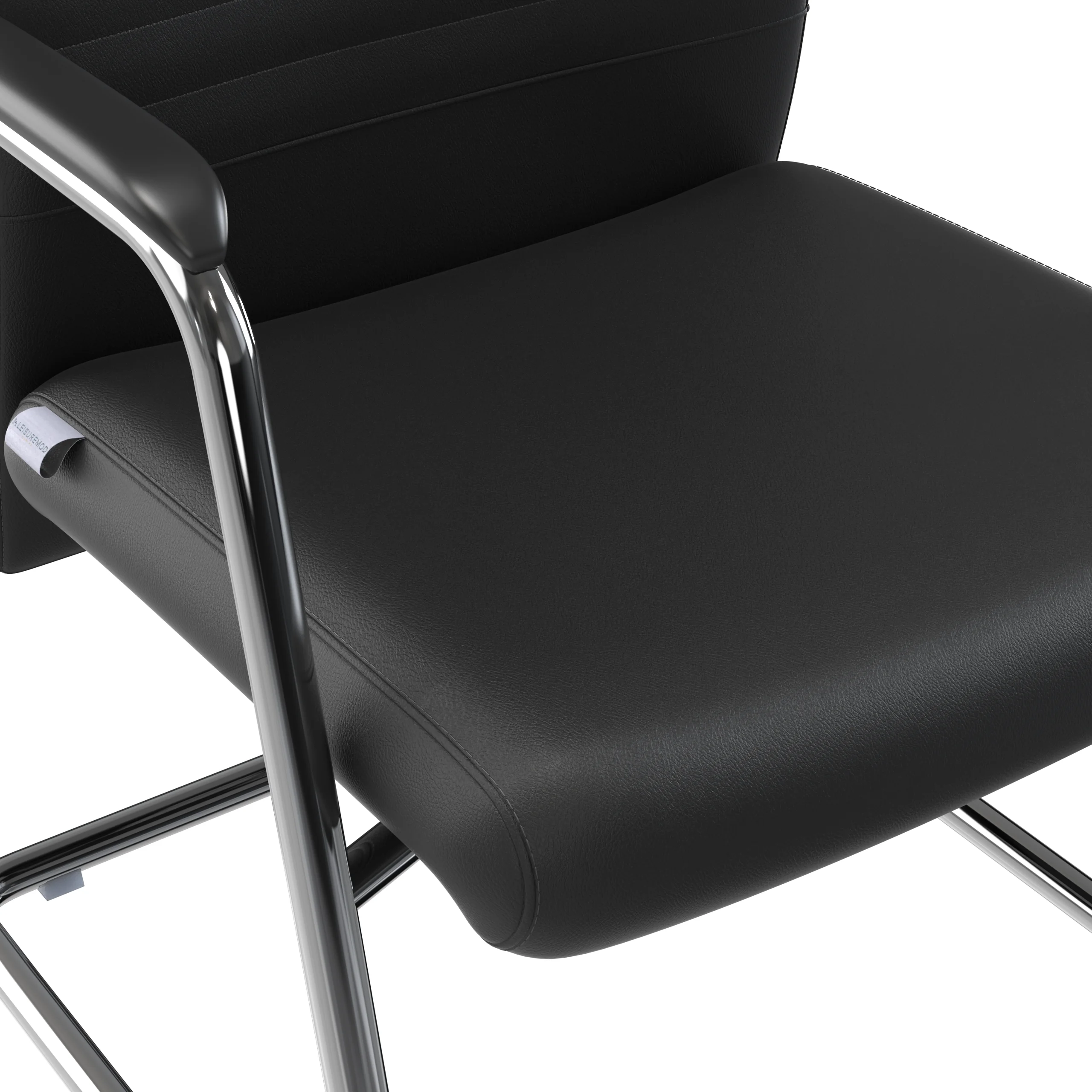 Aleen Series Guest Office Chair In Black Leather