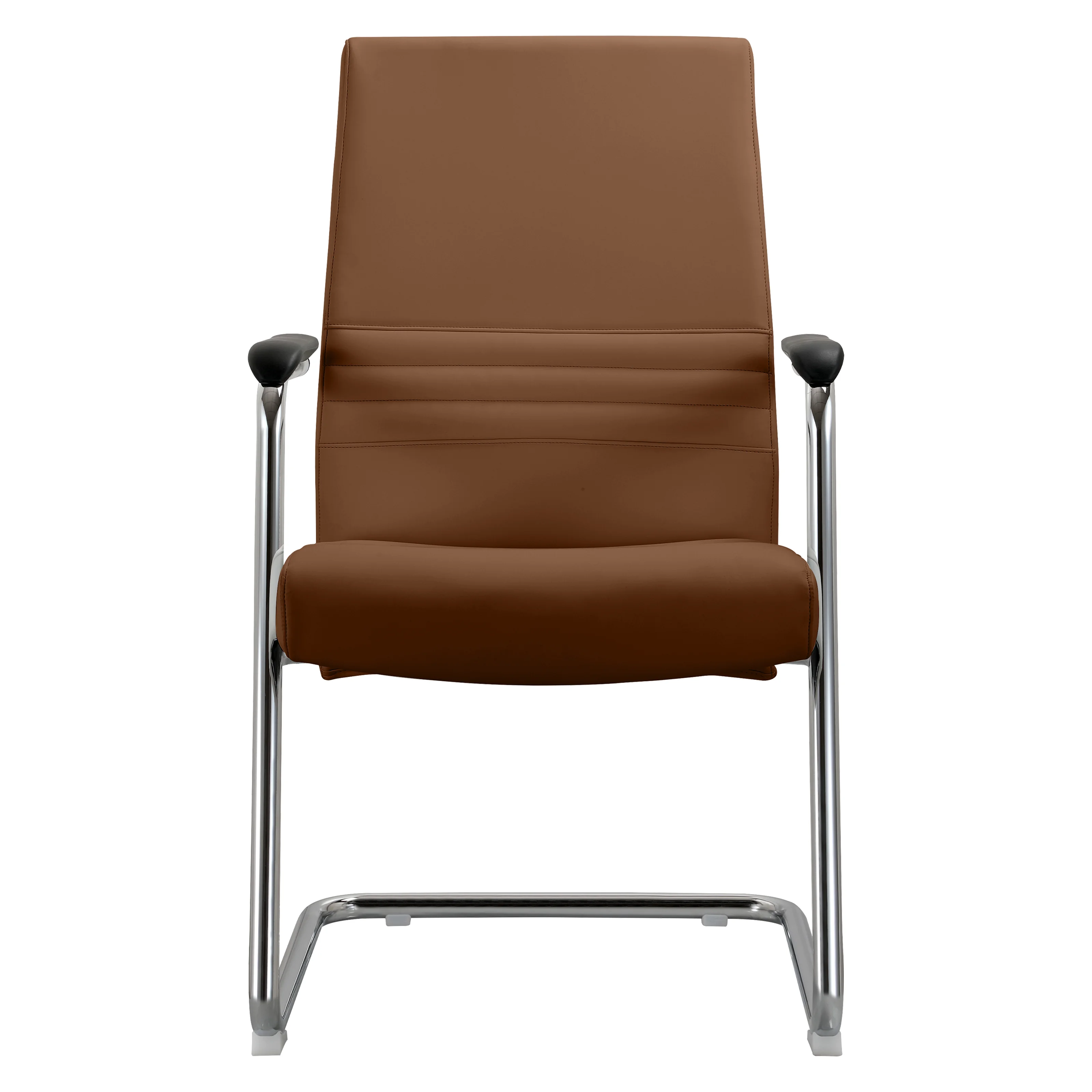 Aleen Series Guest Office Chair In Dark Brown Leather