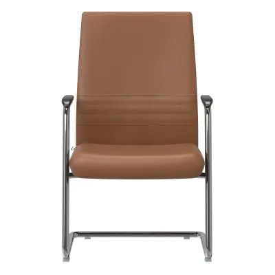 Aleen Series Guest Office Chair In Dark Brown Leather