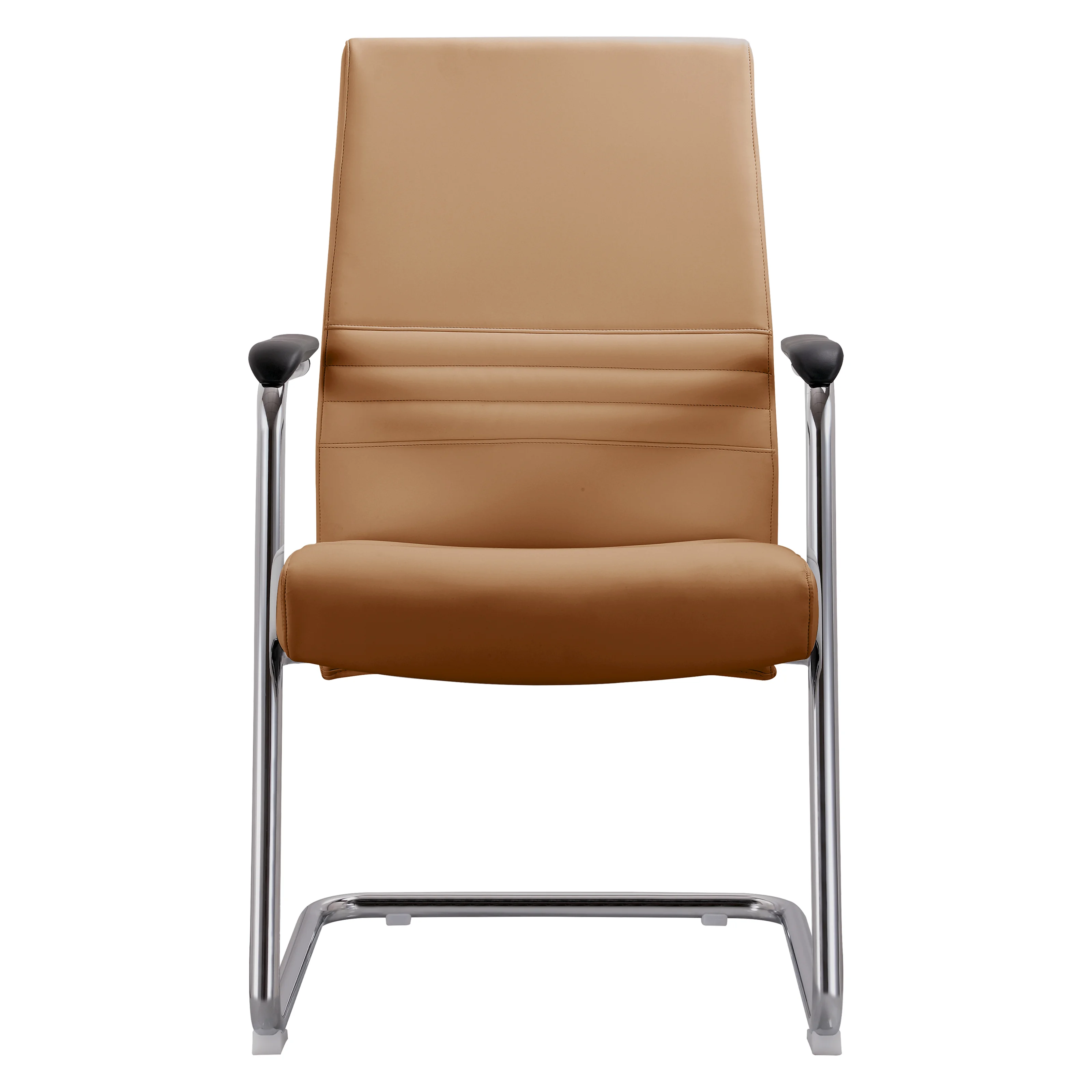 Aleen Series Guest Office Chair In Acorn Brown Leather