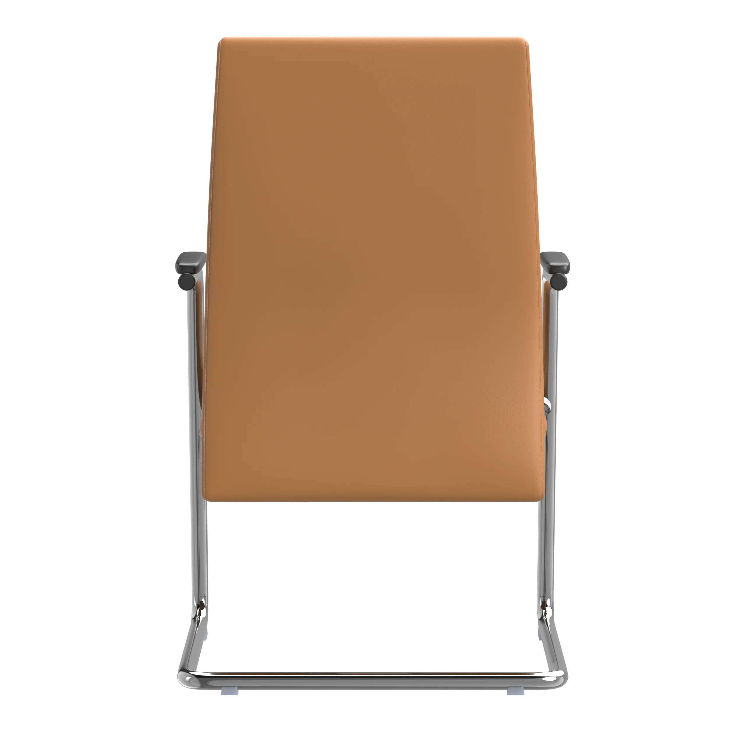 Aleen Series Guest Office Chair In Acorn Brown Leather