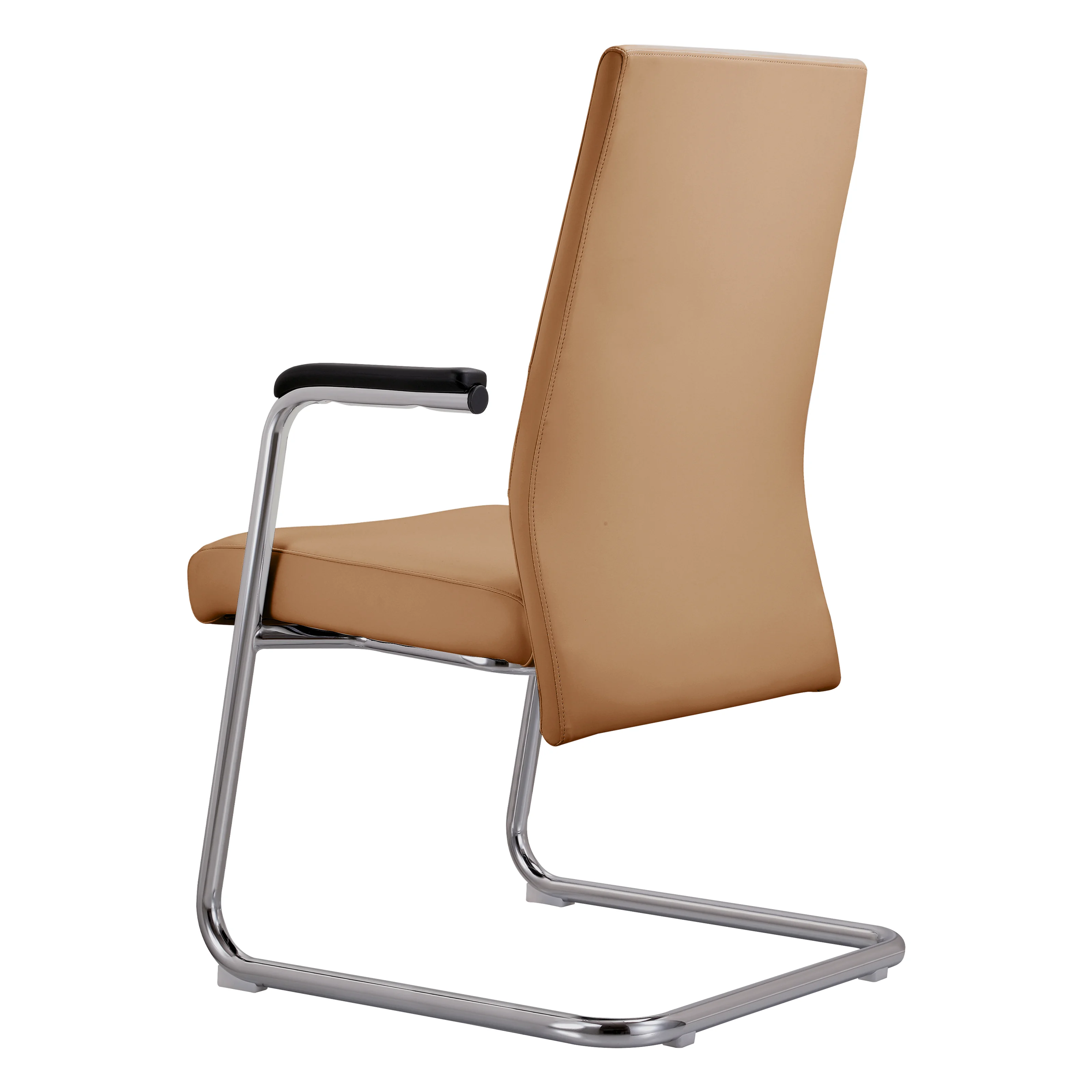 Aleen Series Guest Office Chair In Acorn Brown Leather