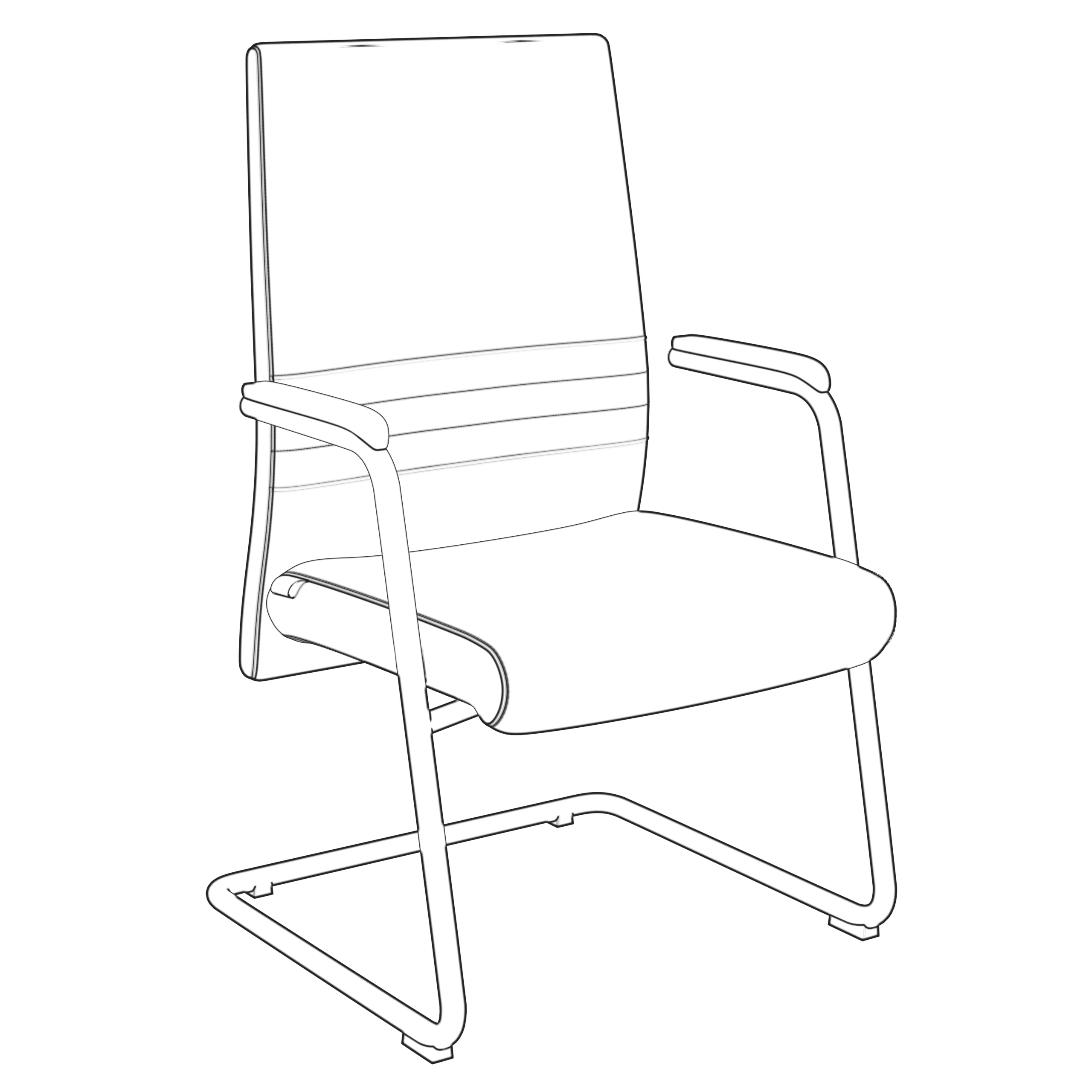 Aleen Series Guest Office Chair In Acorn Brown Leather