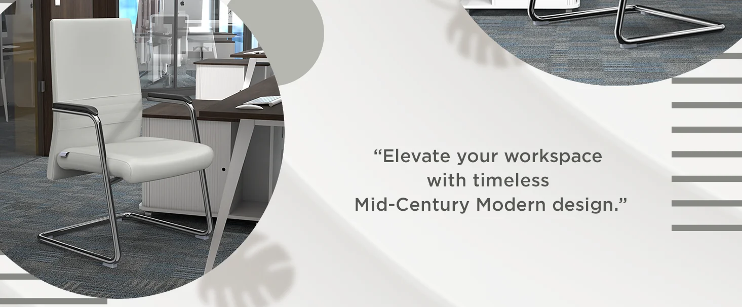 Aleen Series Guest Office Chair In White Leather