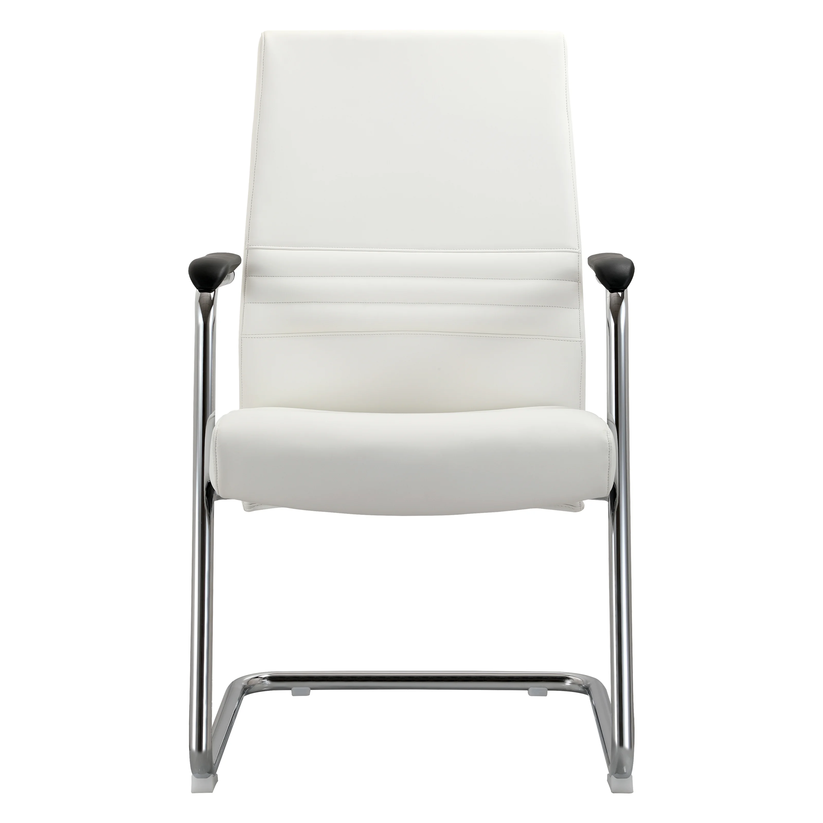 Aleen Series Guest Office Chair In White Leather