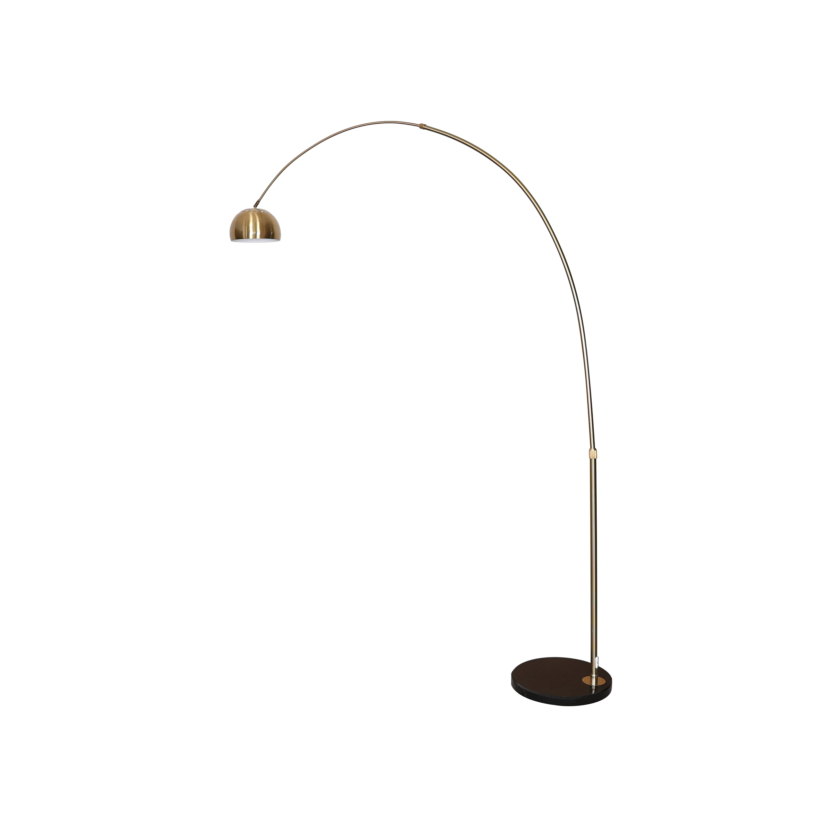 Arco Mid-Century Modern Arched Floor Lamp 75.6" Height with Black Round Marble Base and Metal Dome Lamp Shade for Living Room and Bedroom