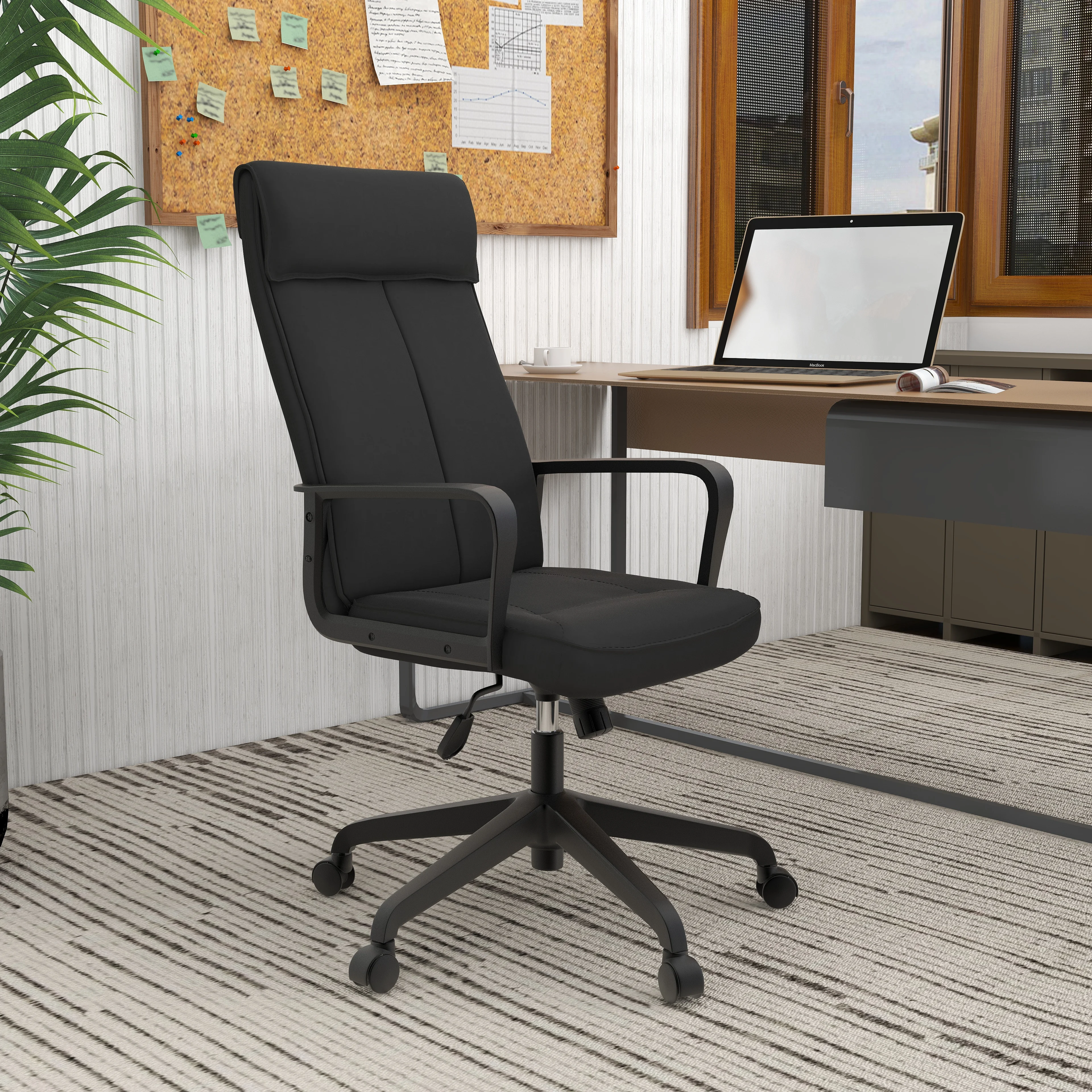 Aiaria Collection Modern Office Chair In Black