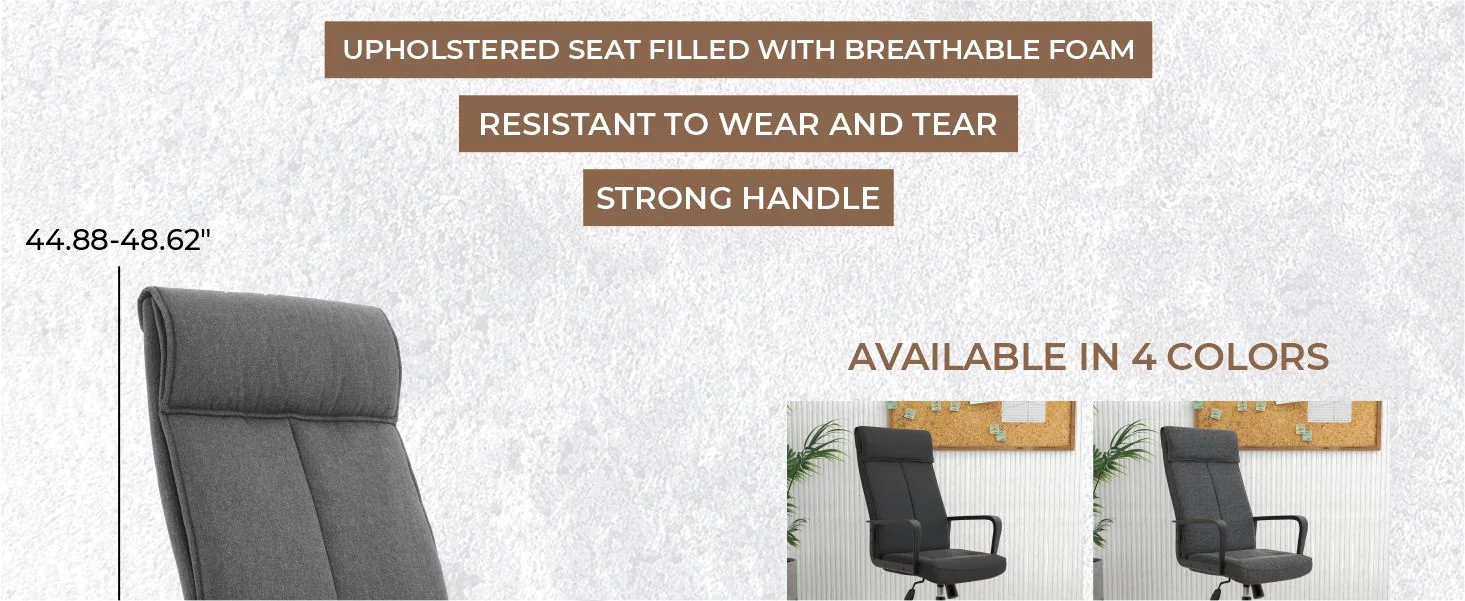 Aiaria Collection Modern Office Chair In Charcoal Fabric