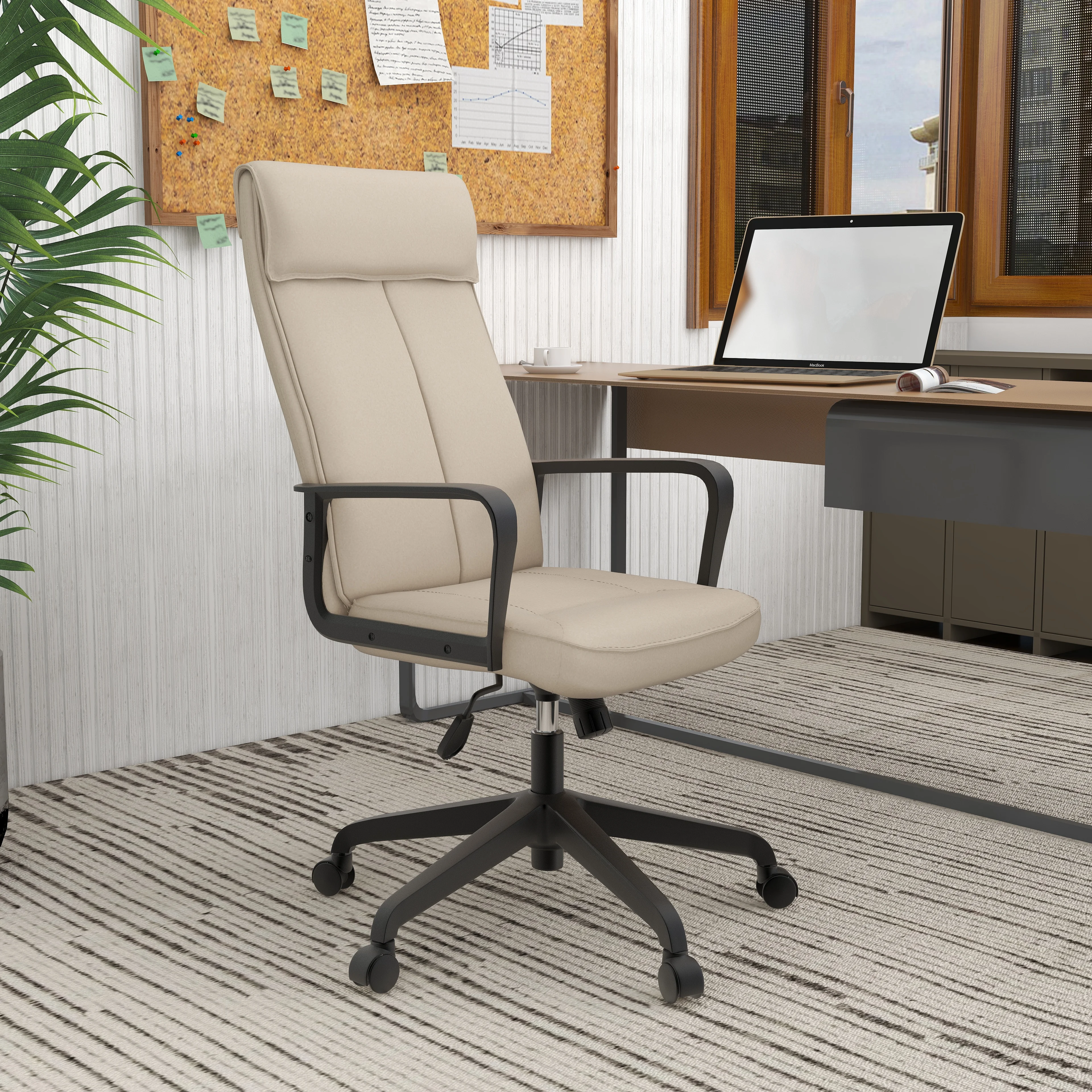 Aiaria Collection Modern Office Chair In Tan