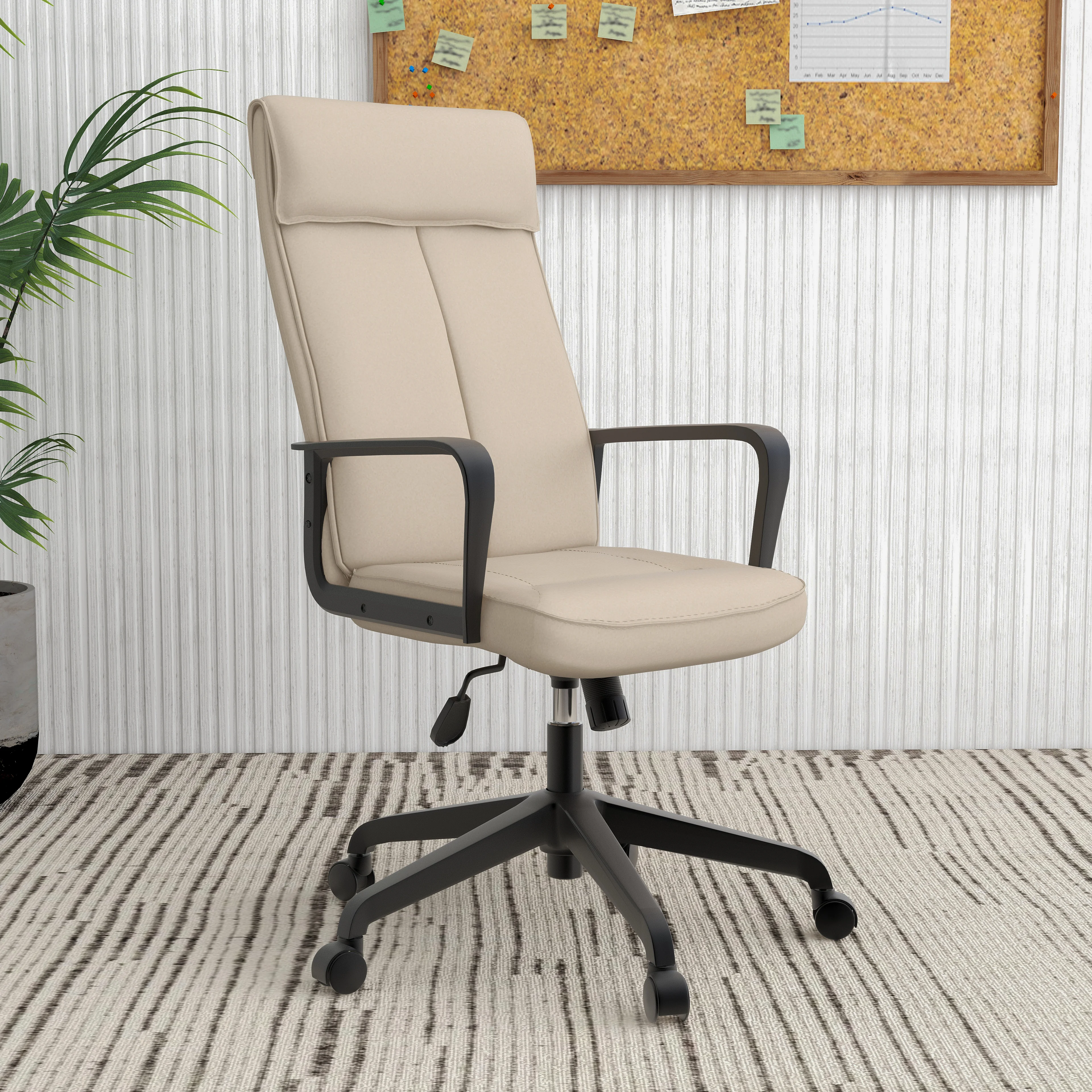 Aiaria Collection Modern Office Chair In Tan