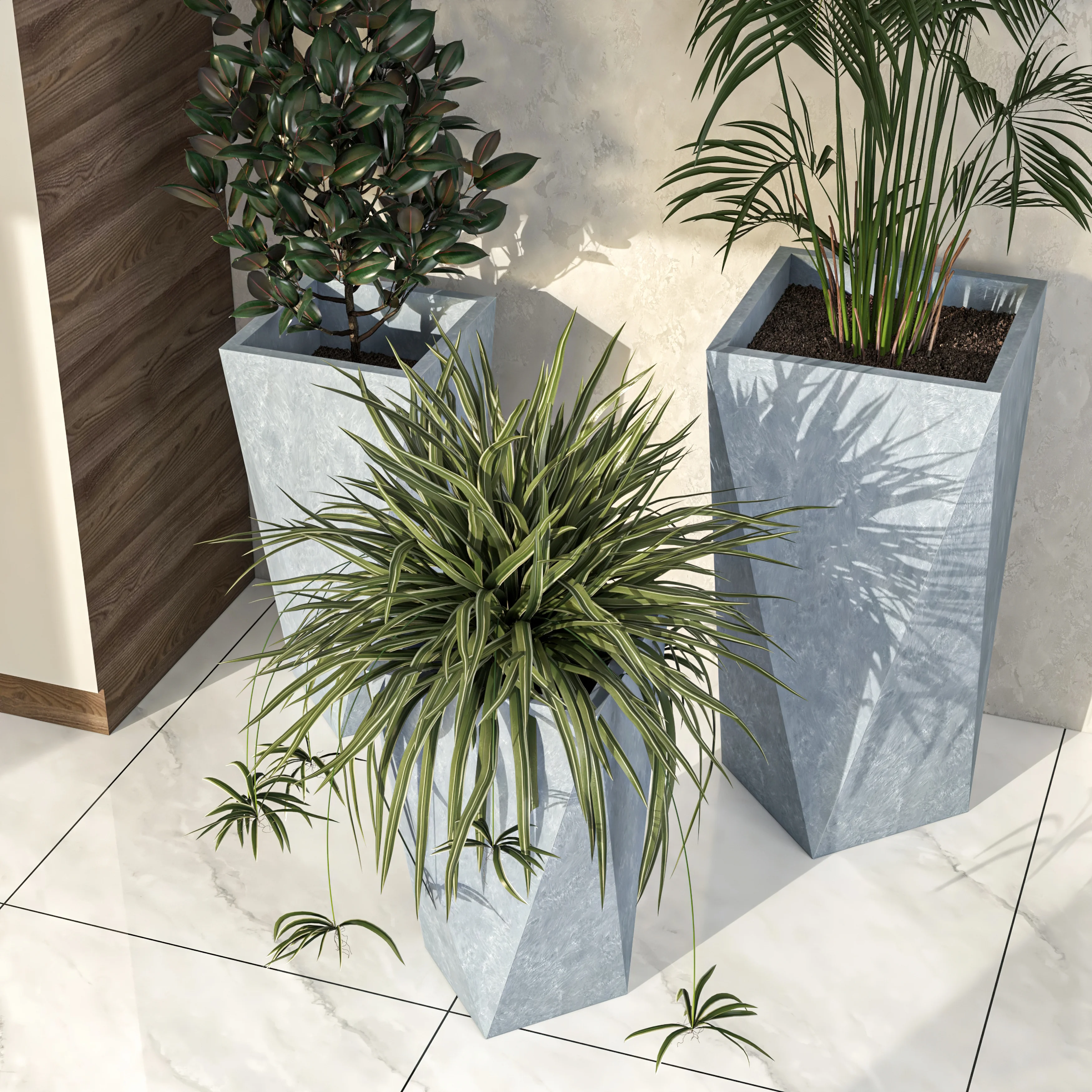 Aloe Series Planter set in Grey