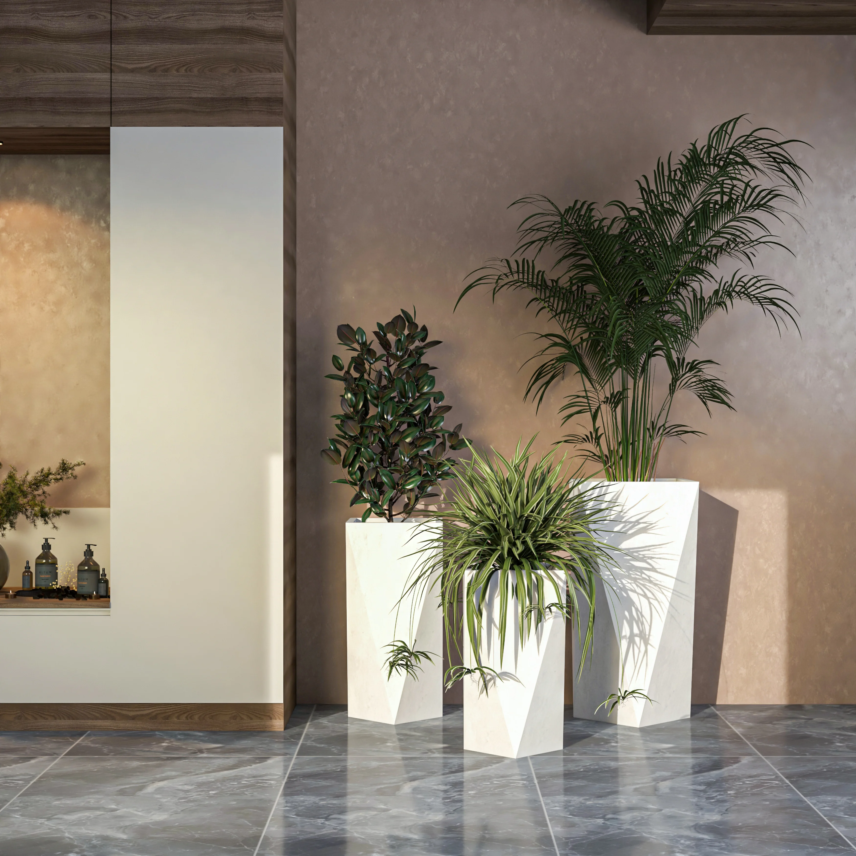 Aloe Series Planter set in White