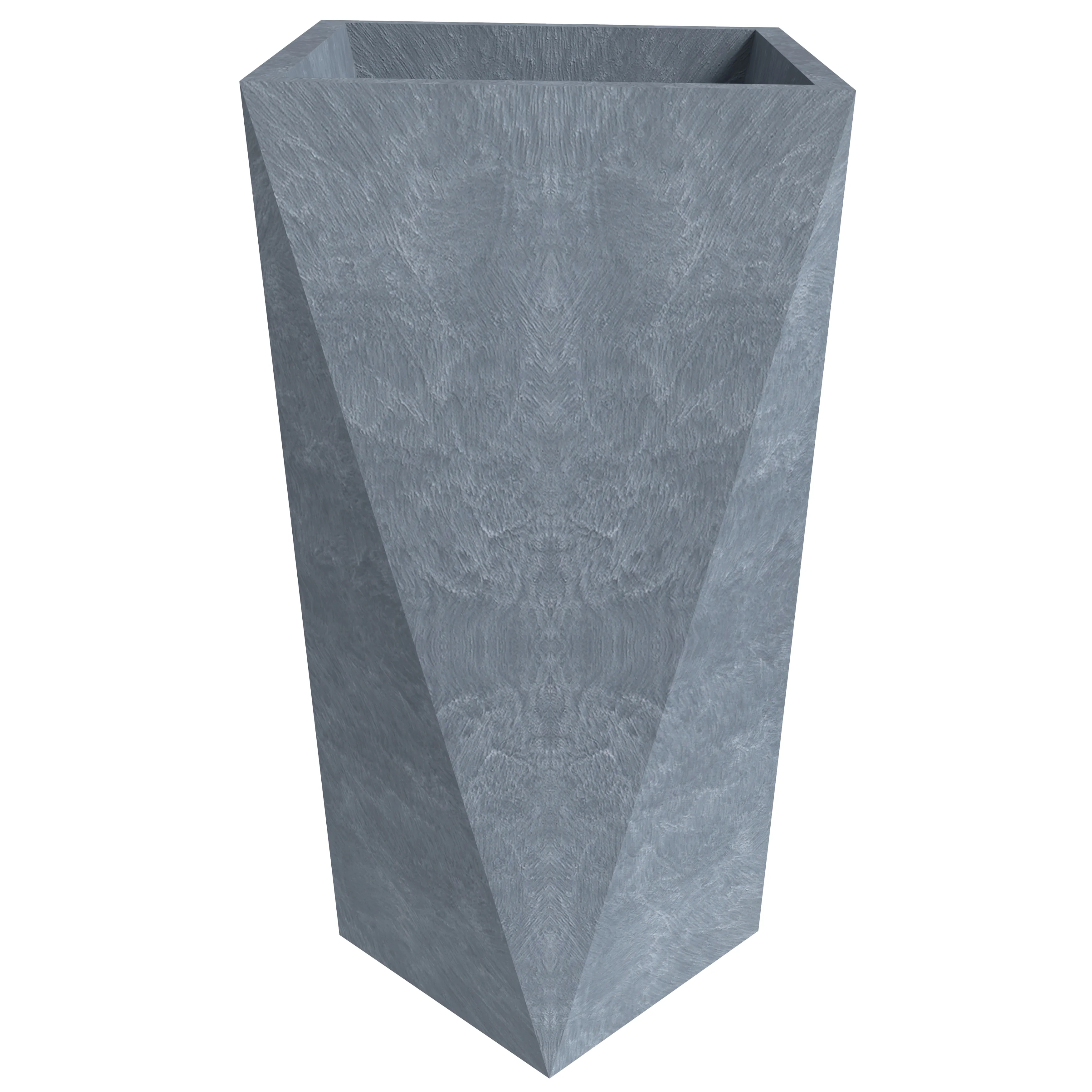 Aloe Series PolyStone Planter in Grey, 13 x 13, 24 High