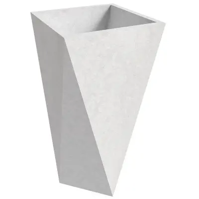 Aloe Series PolyStone Planter in White, 13.8 x 13.8, 28.7 High