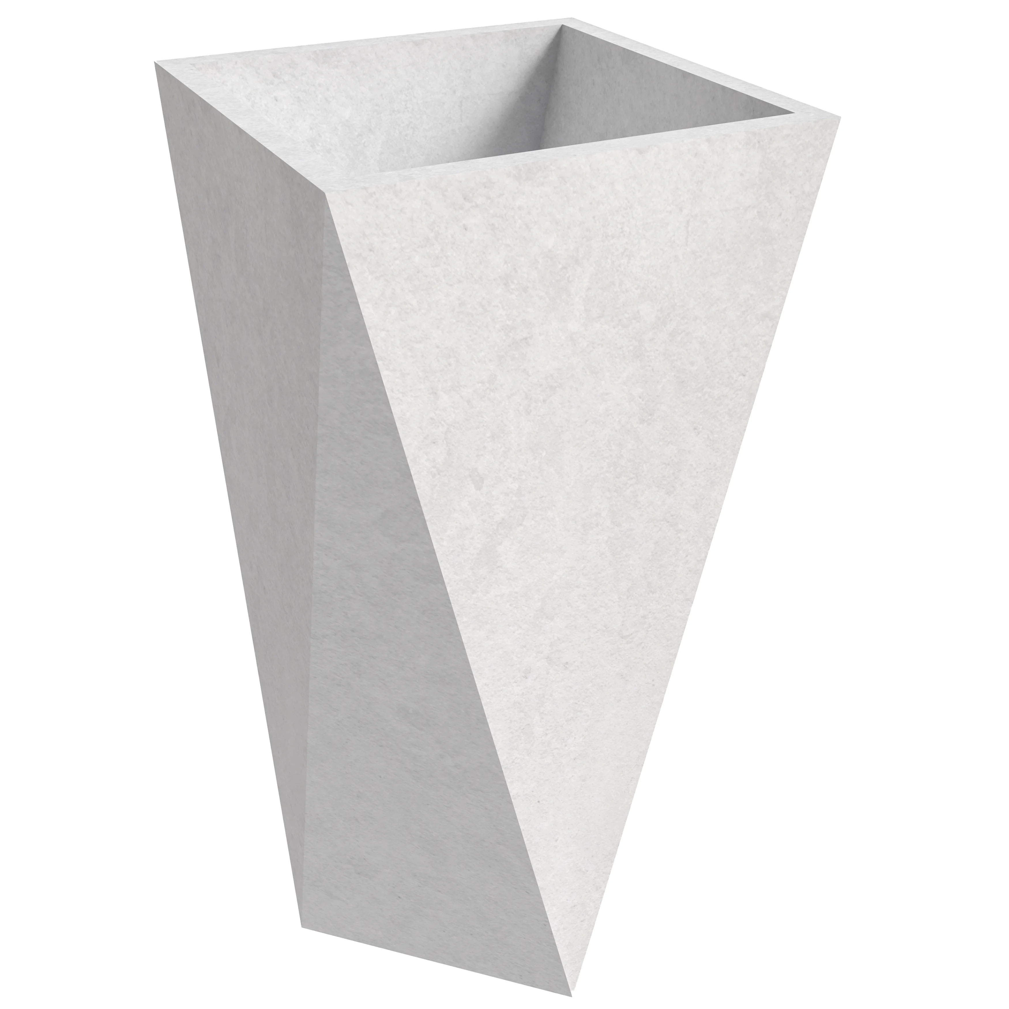 Aloe Series PolyStone Planter in White, 17 x 17, 34.6 High