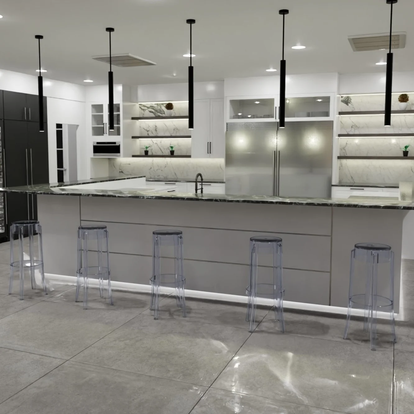 Averill Plastic Barstool with Clear Acrylic Seat and Legs