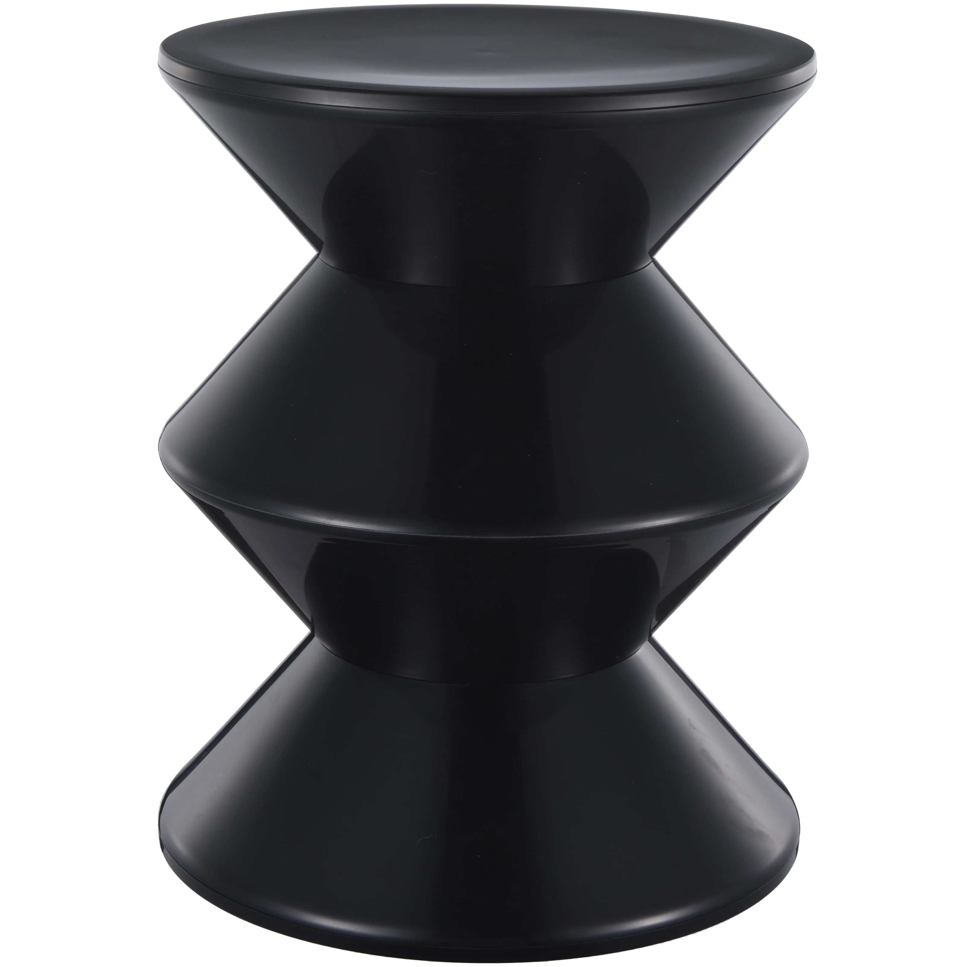 Aura Modern Plastic Side End Table, Indoor/Outdoor Use, Black