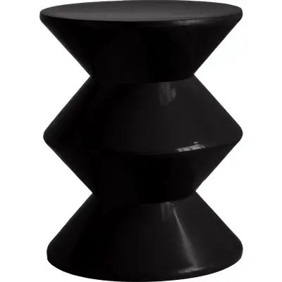 Aura Modern Plastic Side End Table, Indoor/Outdoor Use, Black