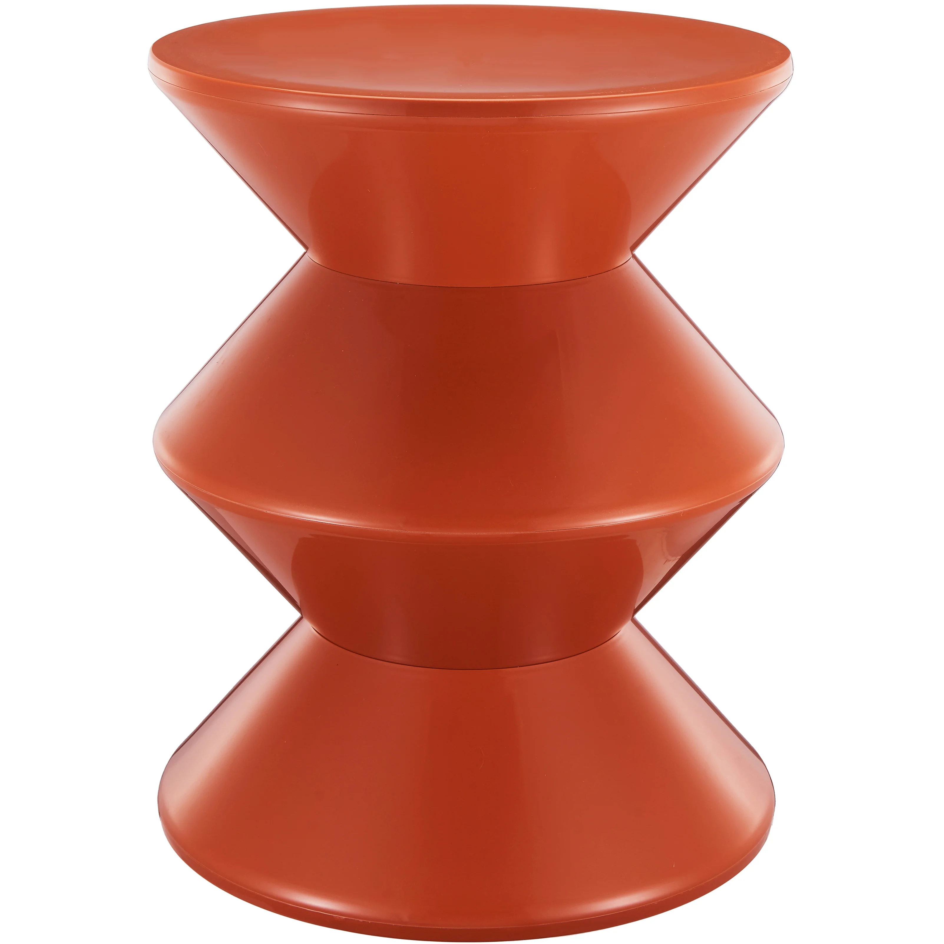 Aura Modern Plastic Side End Table, Indoor/Outdoor Use, Brown