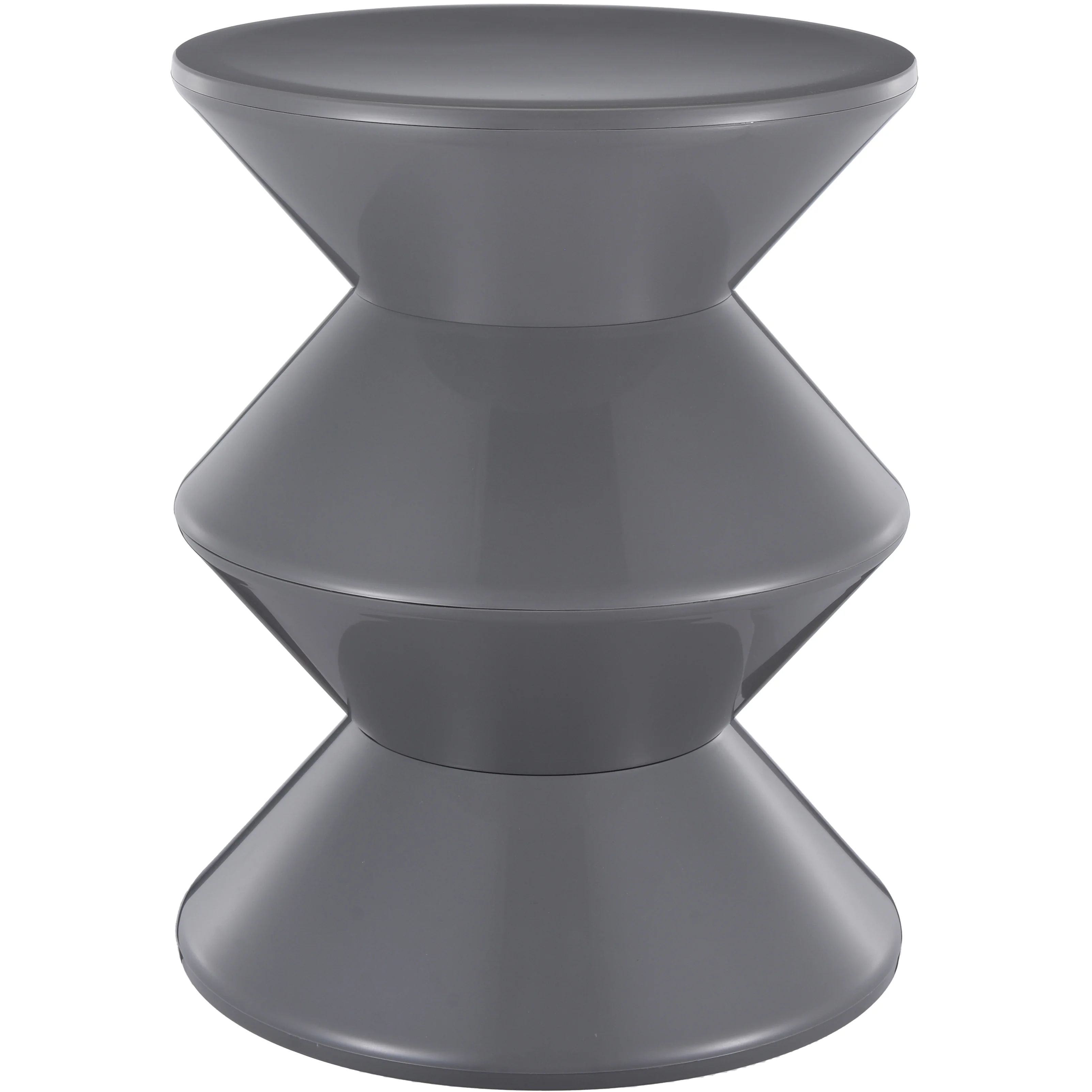 Aura Modern Plastic Side End Table, Indoor/Outdoor Use, Grey