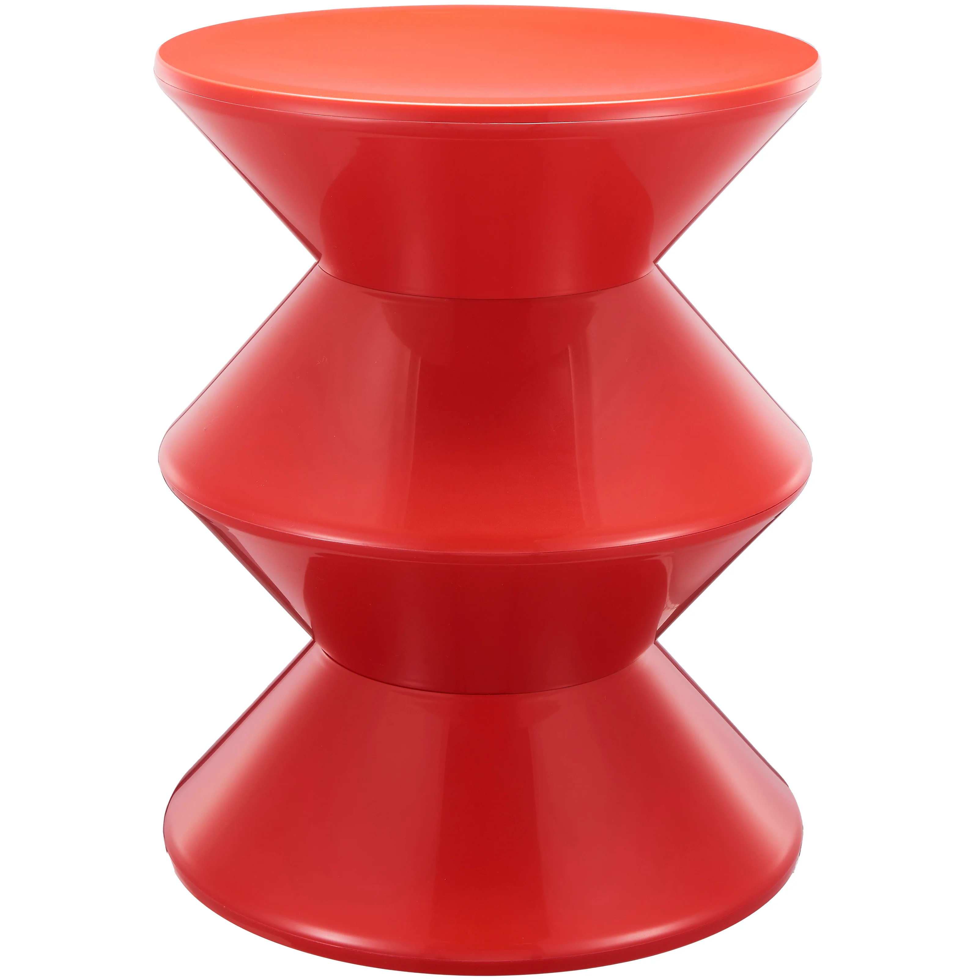 Aura Modern Plastic Side End Table, Indoor/Outdoor Use, Red